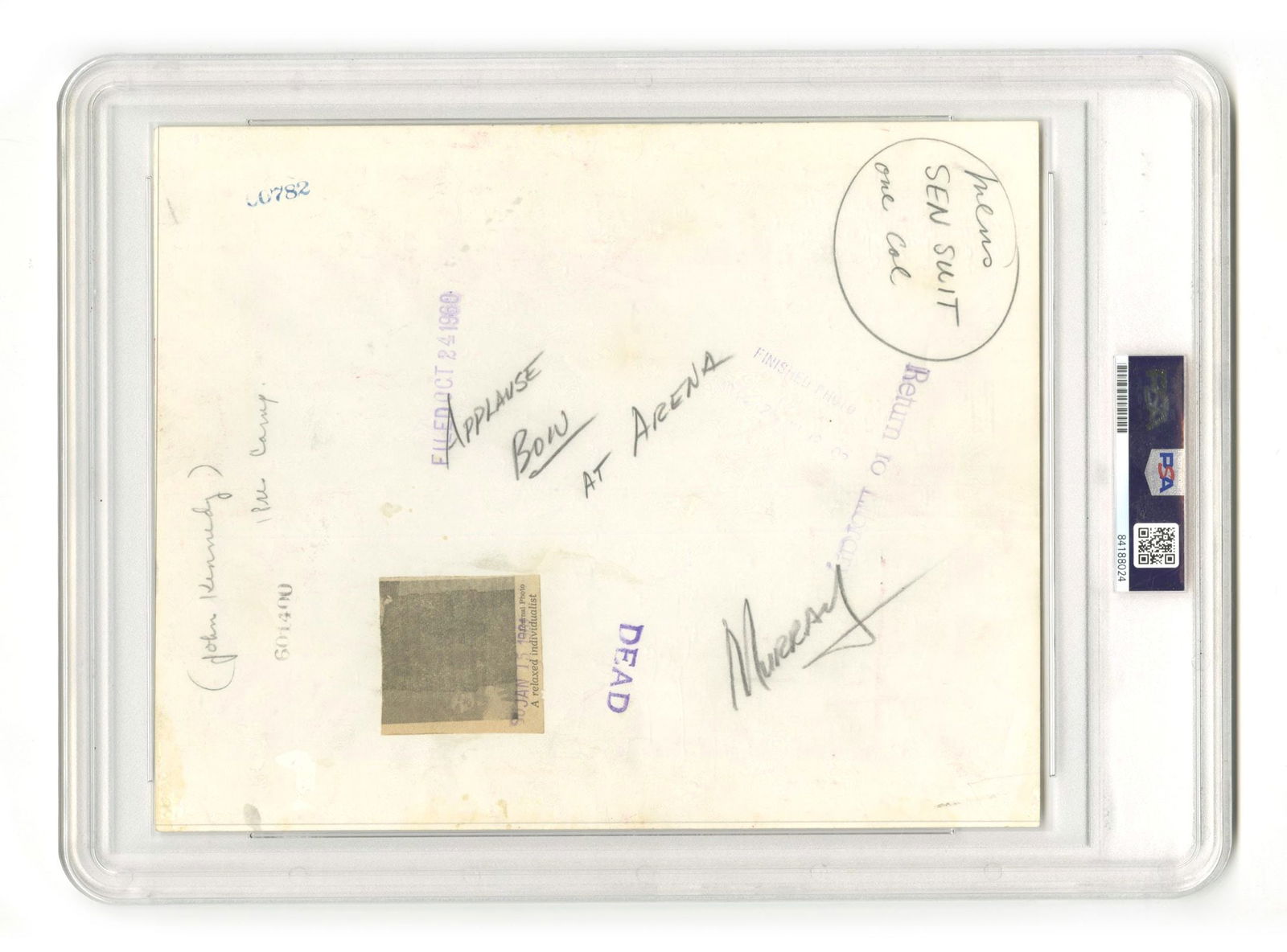 John F. Kennedy – Presidential Campaign Rally – PSA Type I Original 8 x 10" Photograph - 2