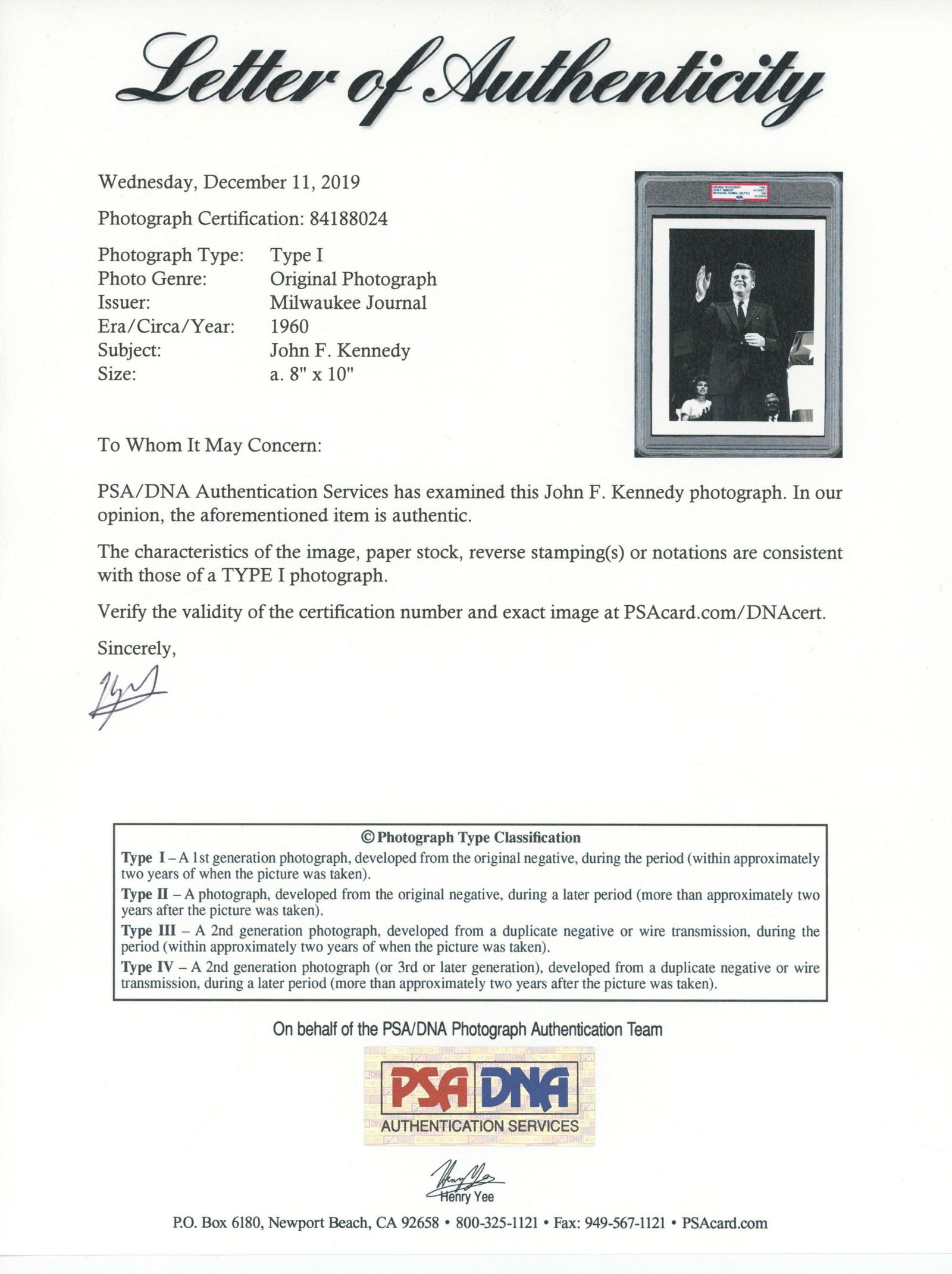 John F. Kennedy – Presidential Campaign Rally – PSA Type I Original 8 x 10" Photograph - 3