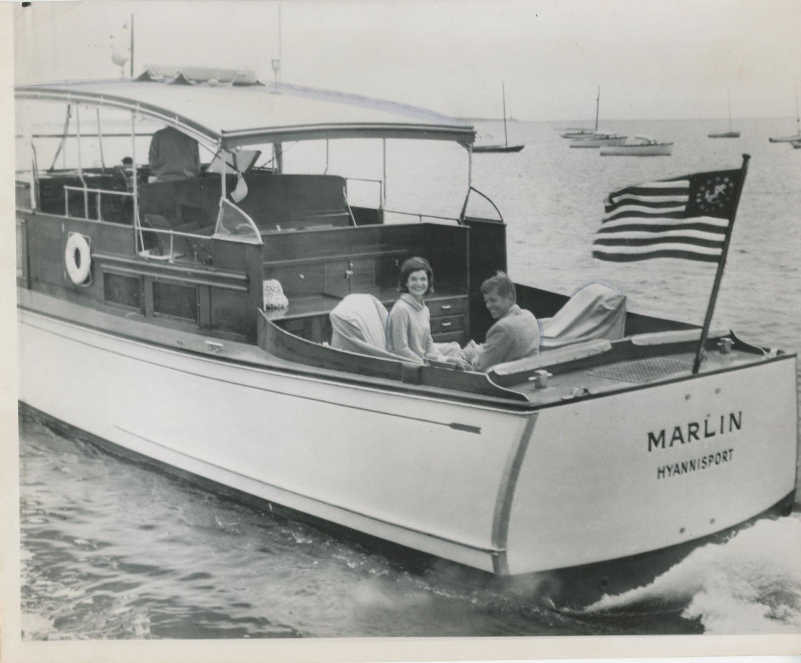 John F. Kennedy & Jacqueline Kennedy – Aboard “Marlin” – Original Press Phot (1 of 2)