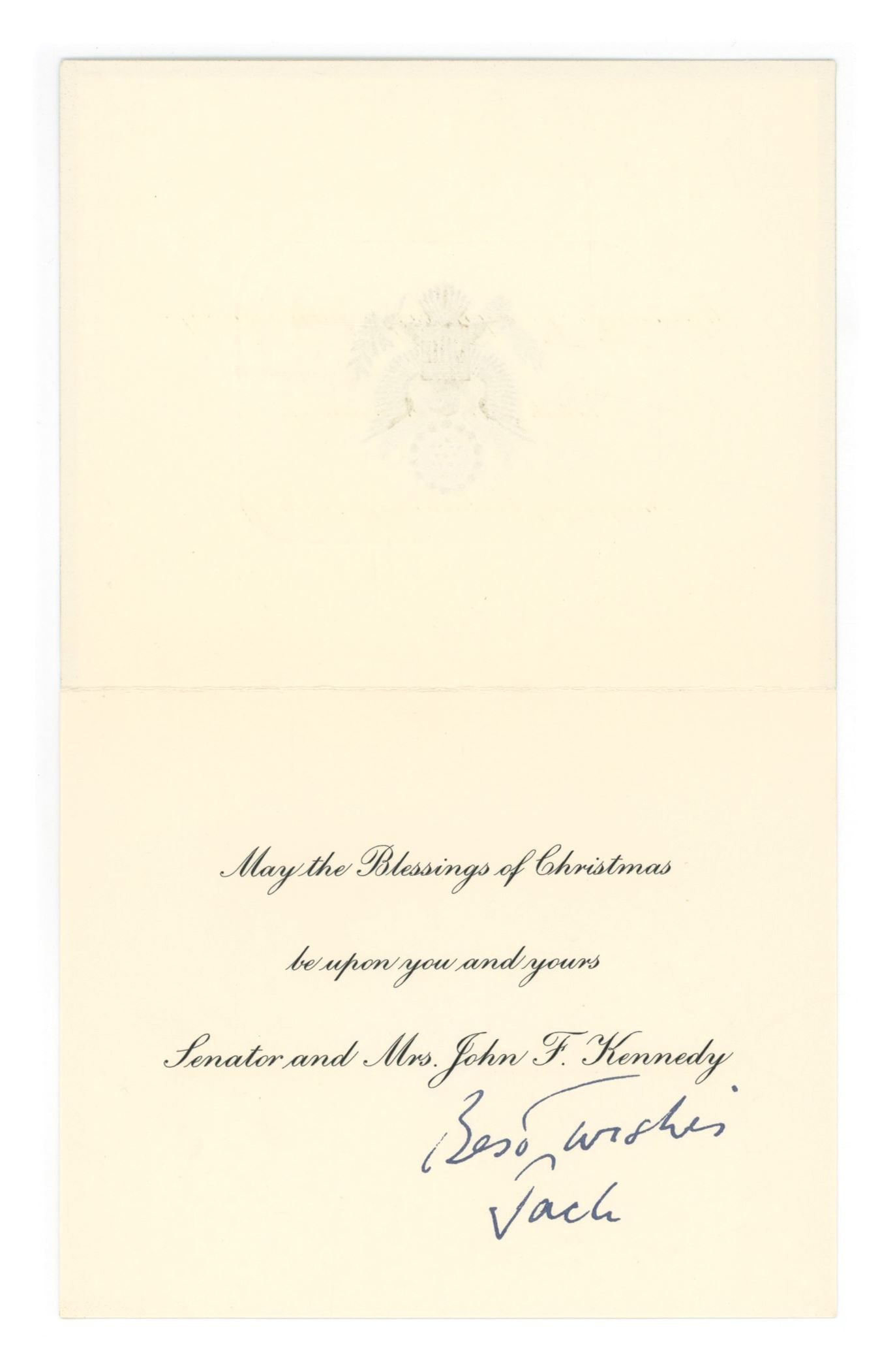 John F. Kennedy & Jacqueline Kennedy – Christmas Card – Facsimile Signature – U.S. - 3