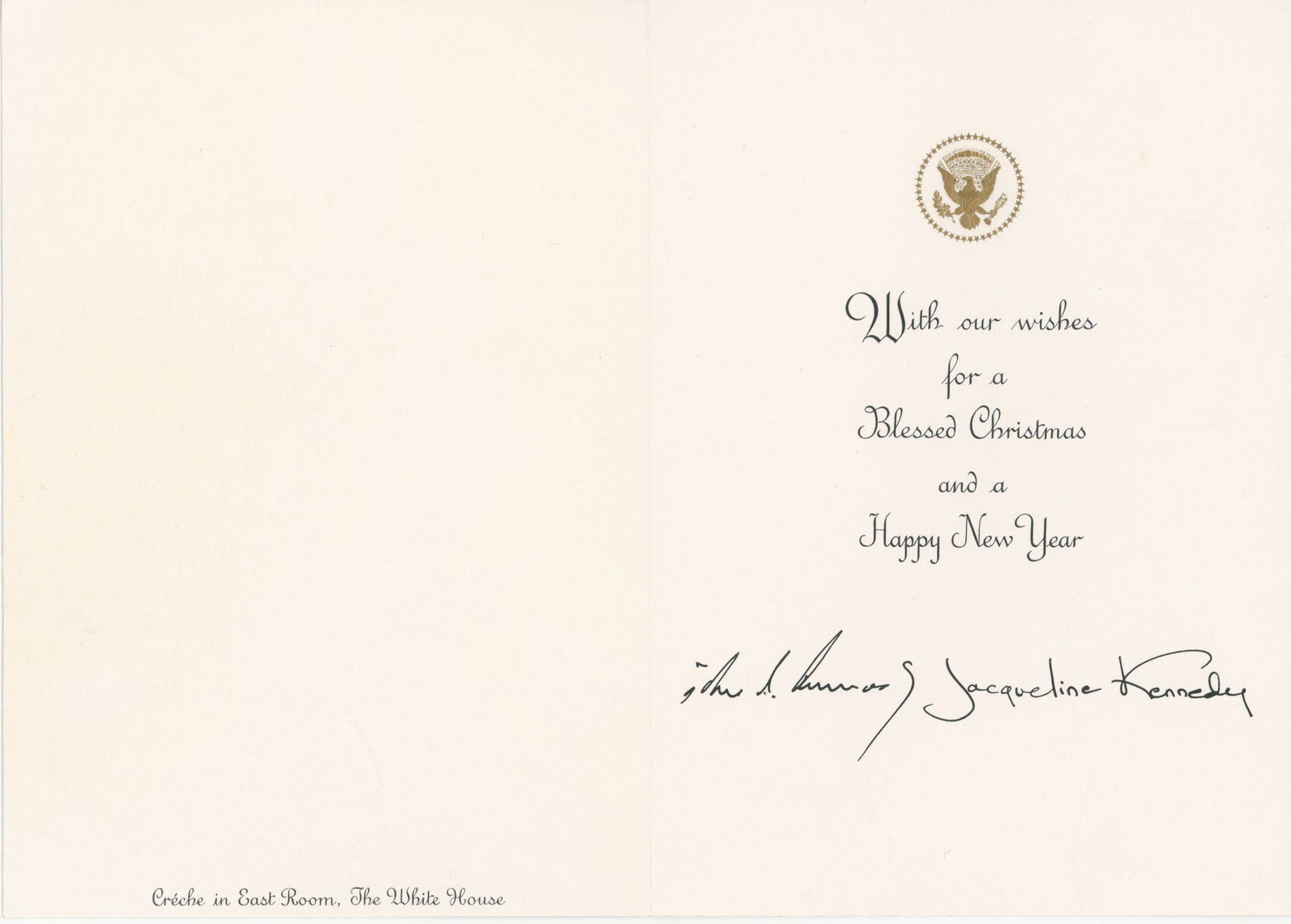 John F. Kennedy & Jacqueline Kennedy – Facsimile Signed 1963 White House Christmas Card - 3
