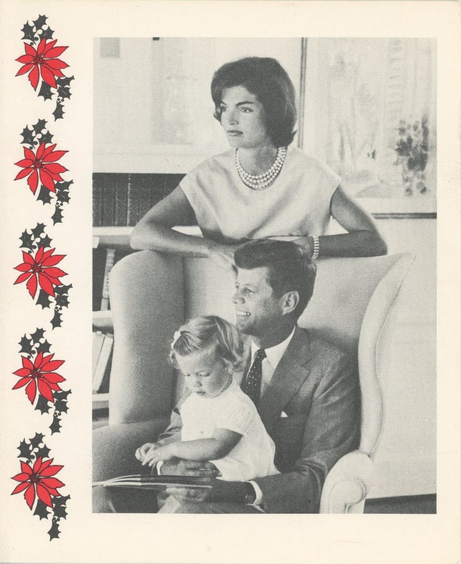 John F. Kennedy & Jacqueline Kennedy – Christmas Card with JFK Autopen Signature - 3