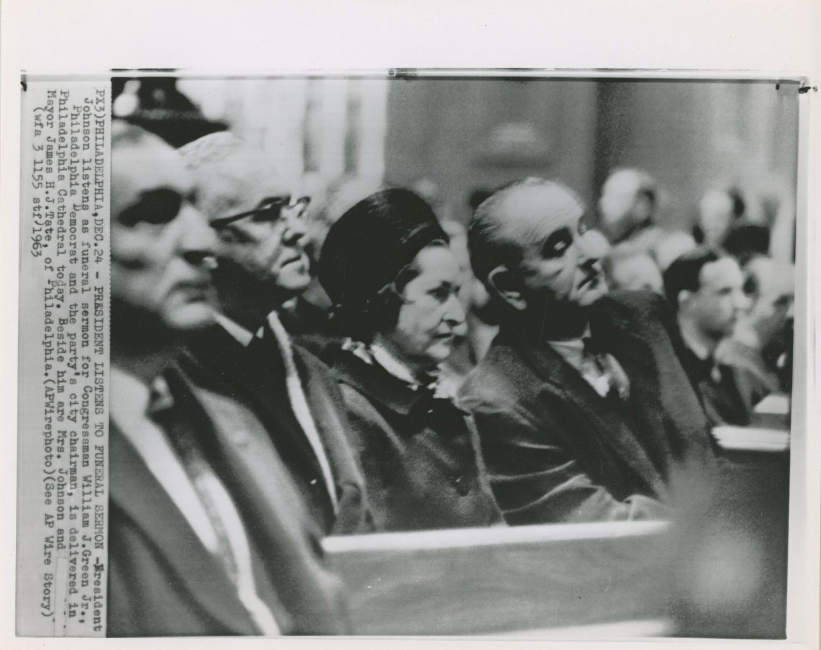 Lyndon B. Johnson – JFK Funeral Service – Original 10 x 8 Press Photograph – Dec.  (1 of 1)