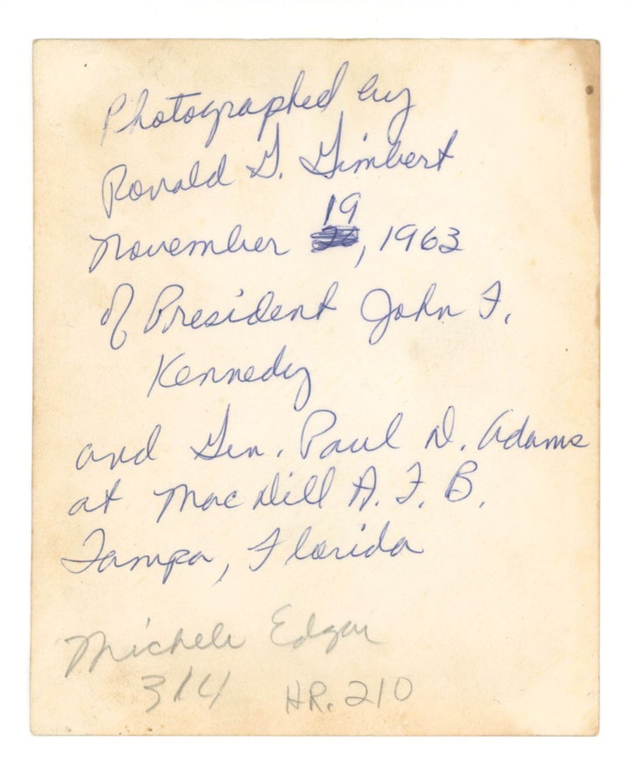 John F. Kennedy – 5 Days Before Assassination – Tampa, FL Airport Arrival – Origin - 2