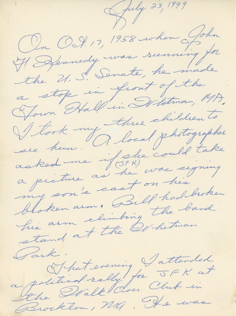 John F. Kennedy – Autographed Plaster Arm Cast as U.S. Senator – 1958 Campaign Artifact - 8