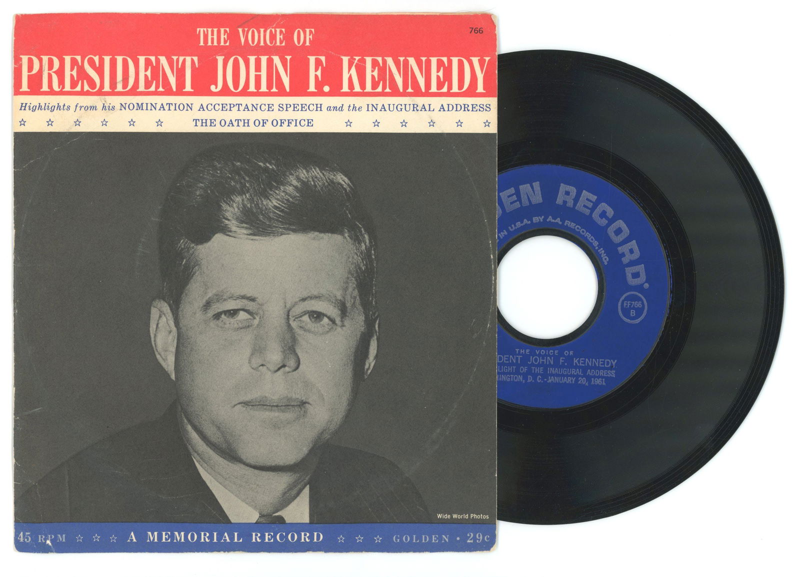 John F. Kennedy – “The Voice of President John F. Kennedy” – 7” Memori (1 of 2)