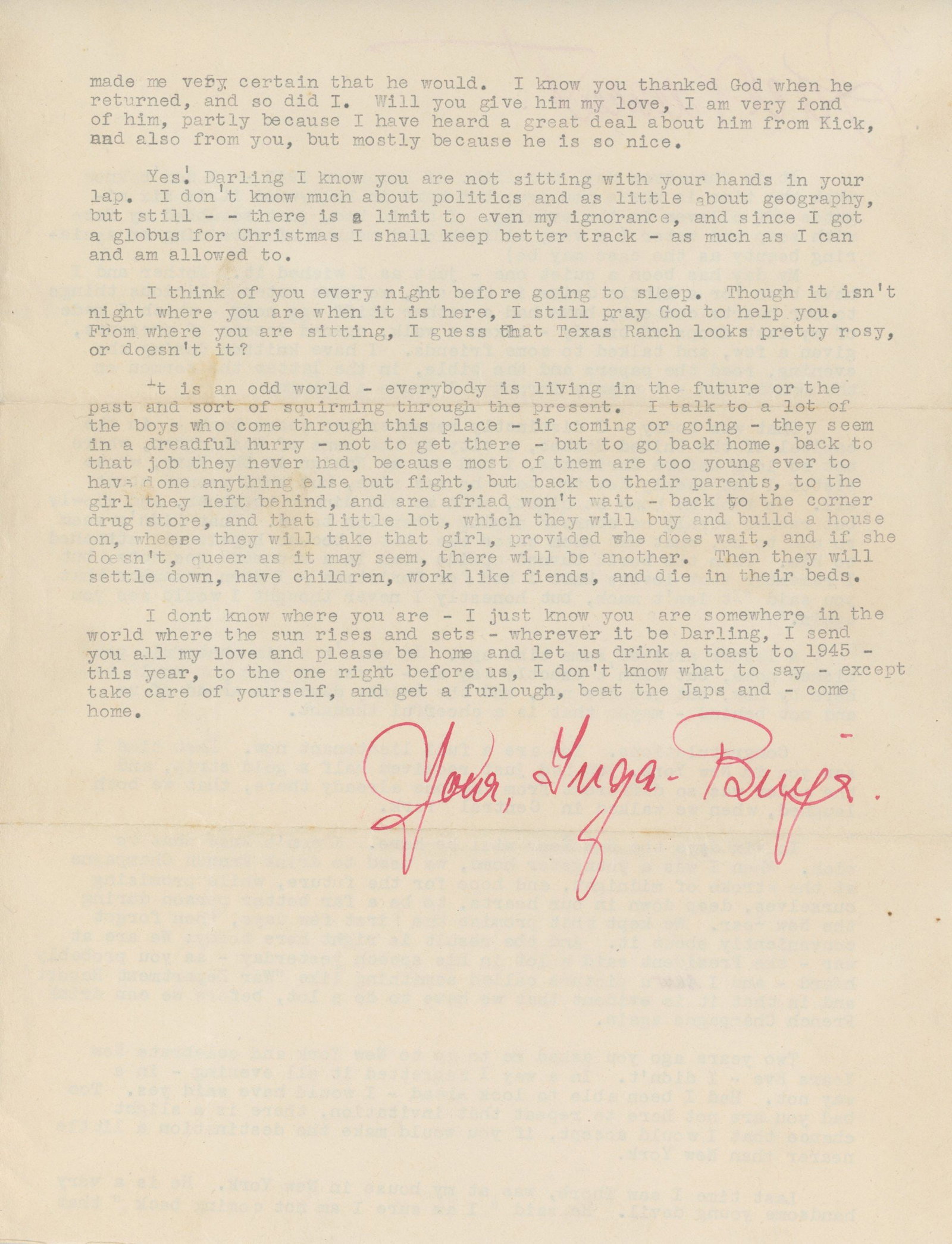 Inga Arvad – JFK Romantic Correspondence – 1943 2-Page TLS to "Jack Dearest" – Chr - 3