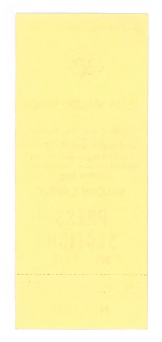 1963 JFK Texas Welcome Dinner Press Ticket – Assassination Day Cancelled Event - 2