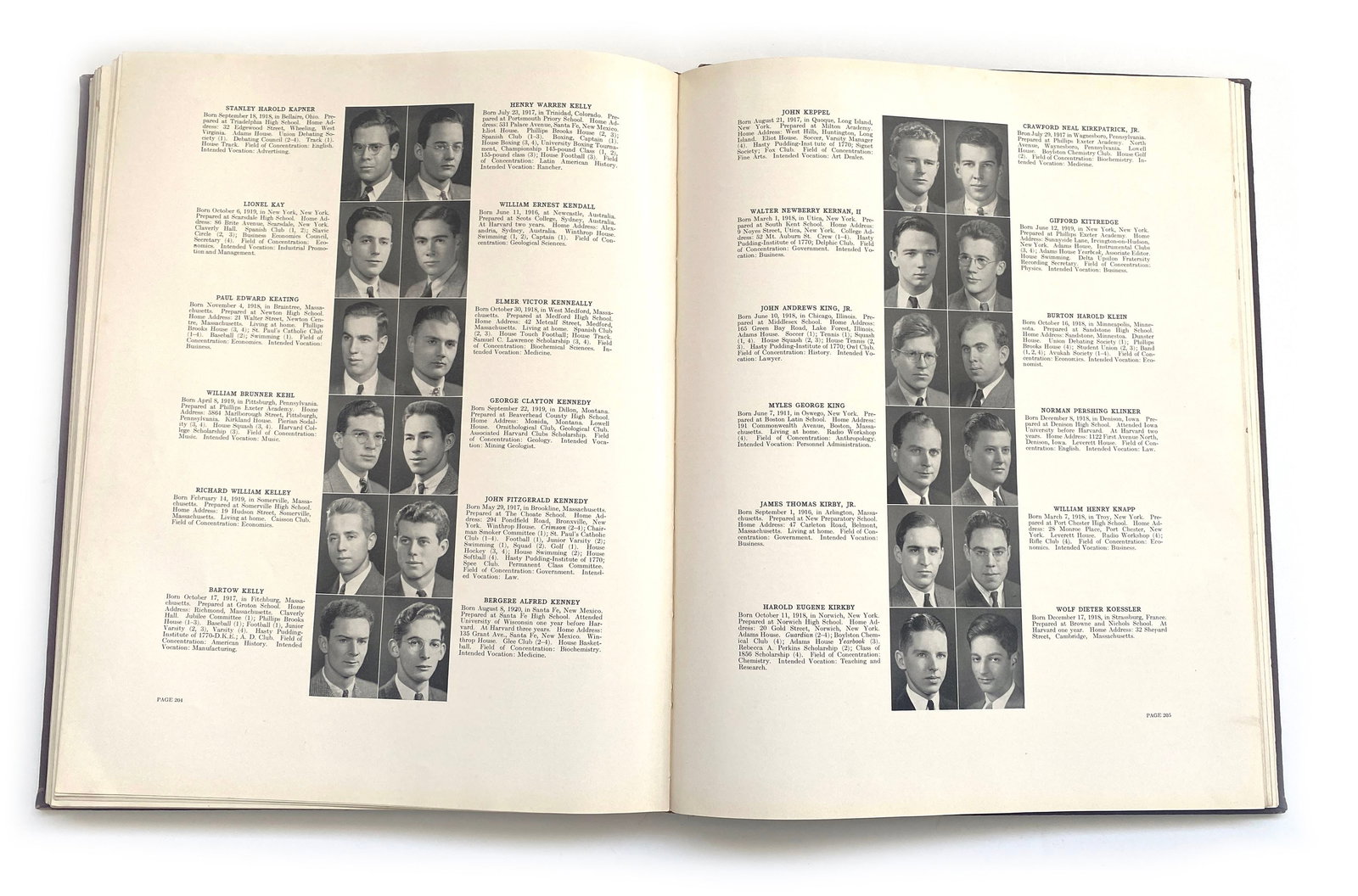 John F. Kennedy – Harvard University – Scarce 1940 Yearbook Featuring JFK - 3