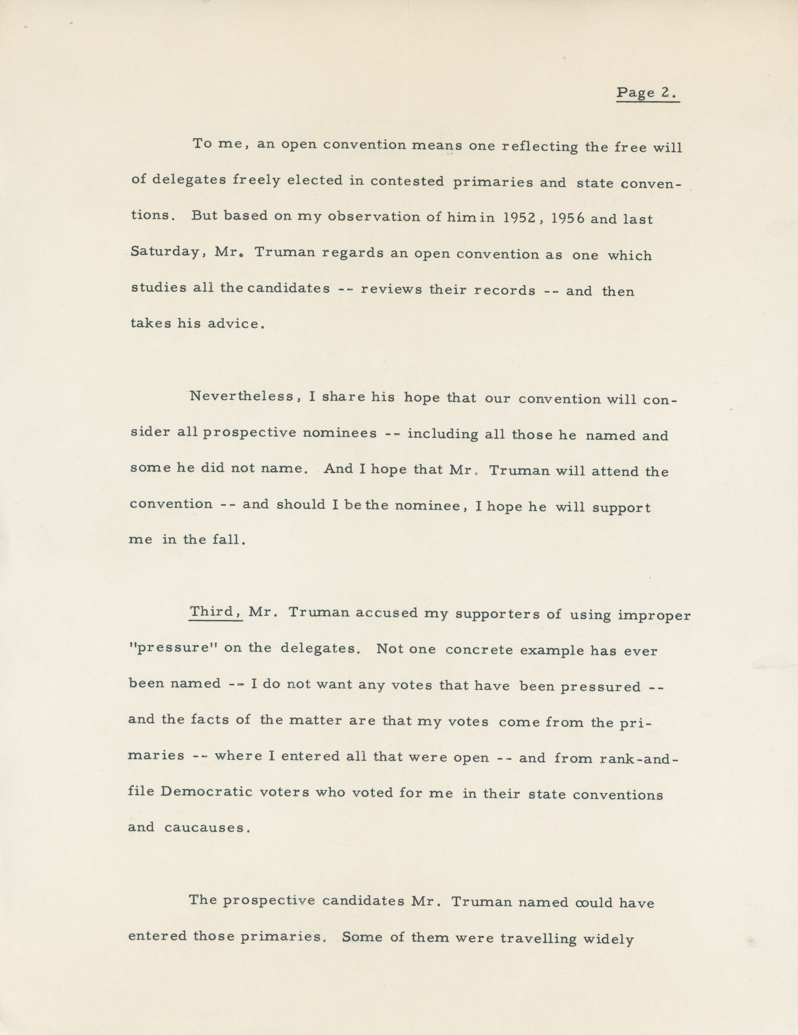 John F. Kennedy – 1960 Presidential Campaign – Autographed 7-Page Press Release Respondi - 2