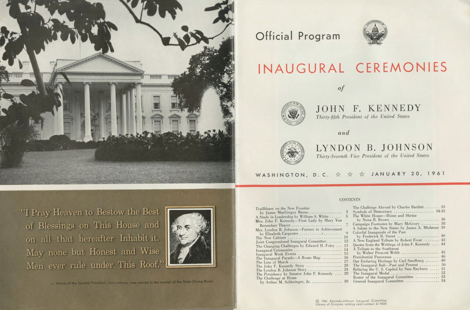 John F. Kennedy – Official Inaugural Program – Washington, D.C., January 20, 1961 - 2