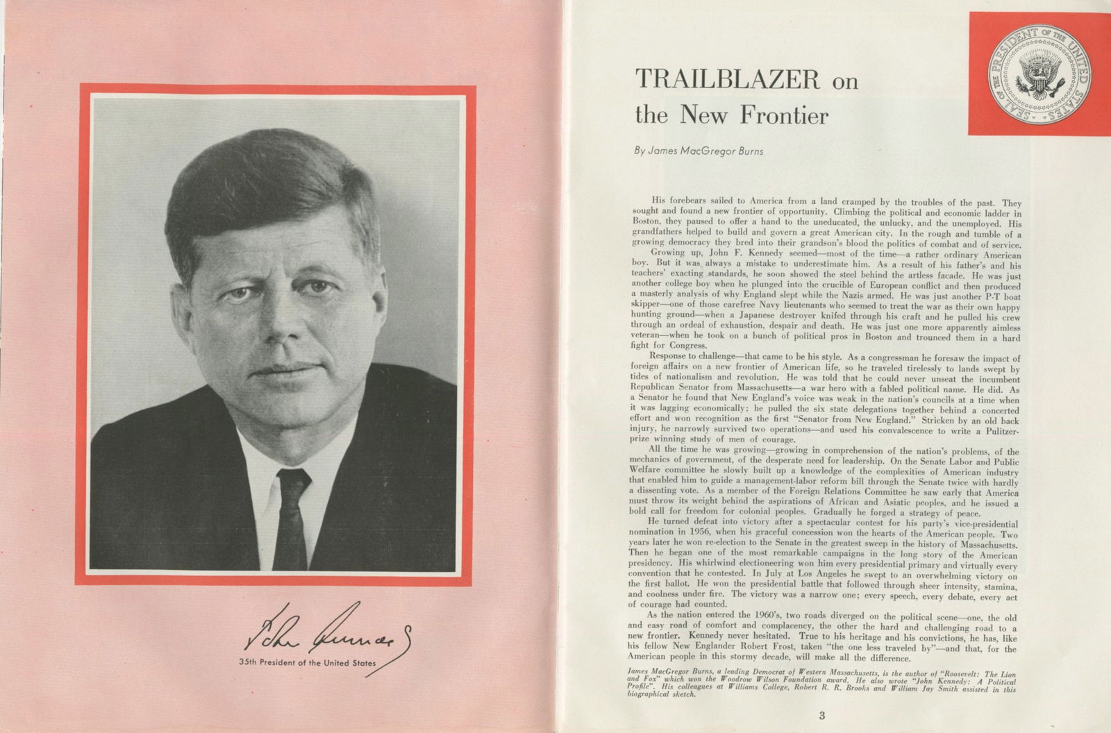 John F. Kennedy – Official Inaugural Program – Washington, D.C., January 20, 1961 - 3