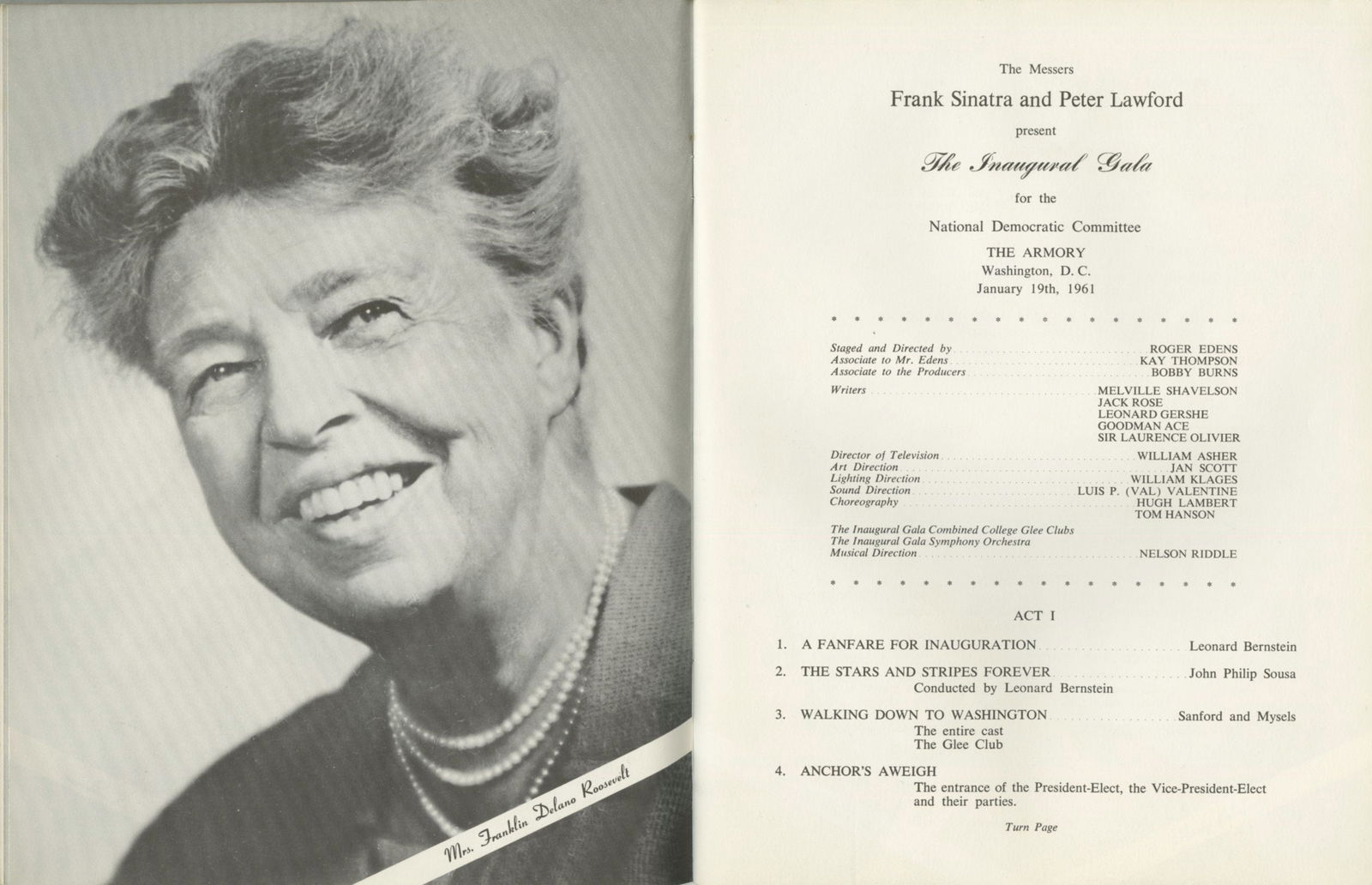 John F. Kennedy – Inaugural Gala Program – Washington, D.C., January 19, 1961 - 3