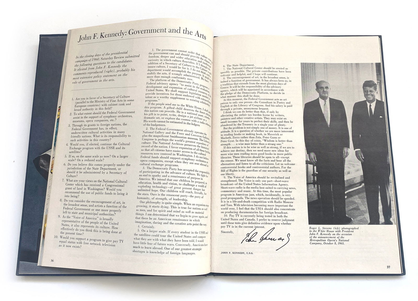 John F. Kennedy Center – Inaugural Program – 1971 Hard Cover – Leonard Bernstein & - 2