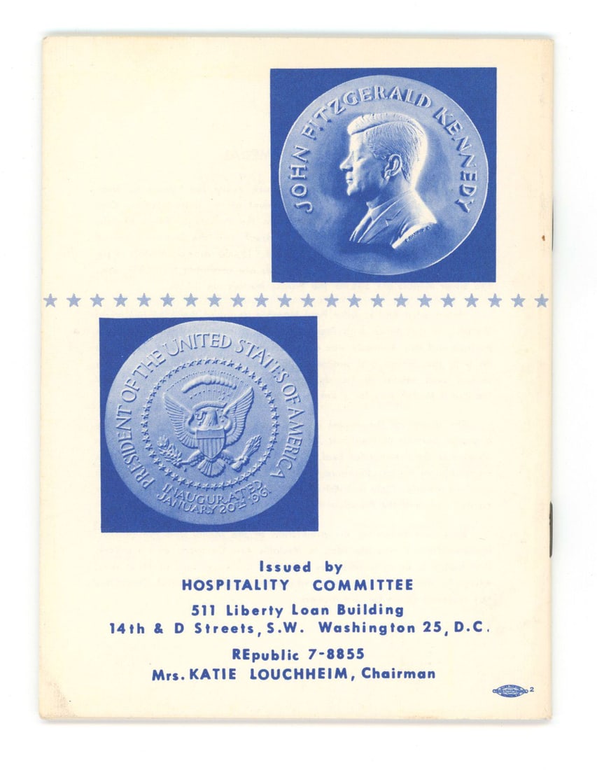 John F. Kennedy – 1961 Presidential Inauguration – 29-Page Pocket Guide Book - 3