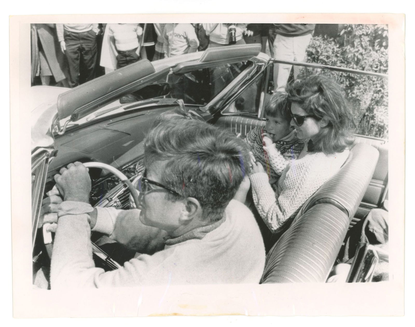 John F. Kennedy, Jacqueline Kennedy & Son – Original 1963 Newport Photograph – 9 x 7" (1 of 2)