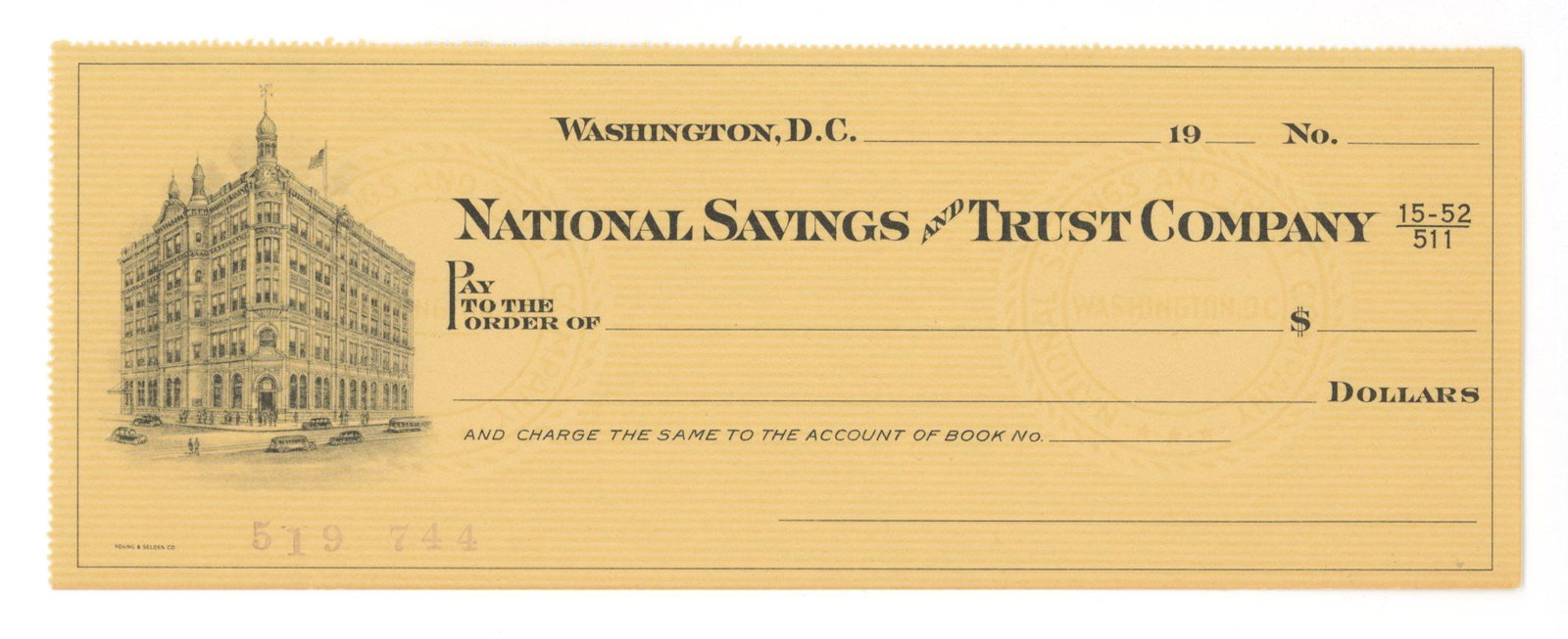 John F. Kennedy – Personally Owned Blank Check – National Savings and Trust Company (1 of 4)