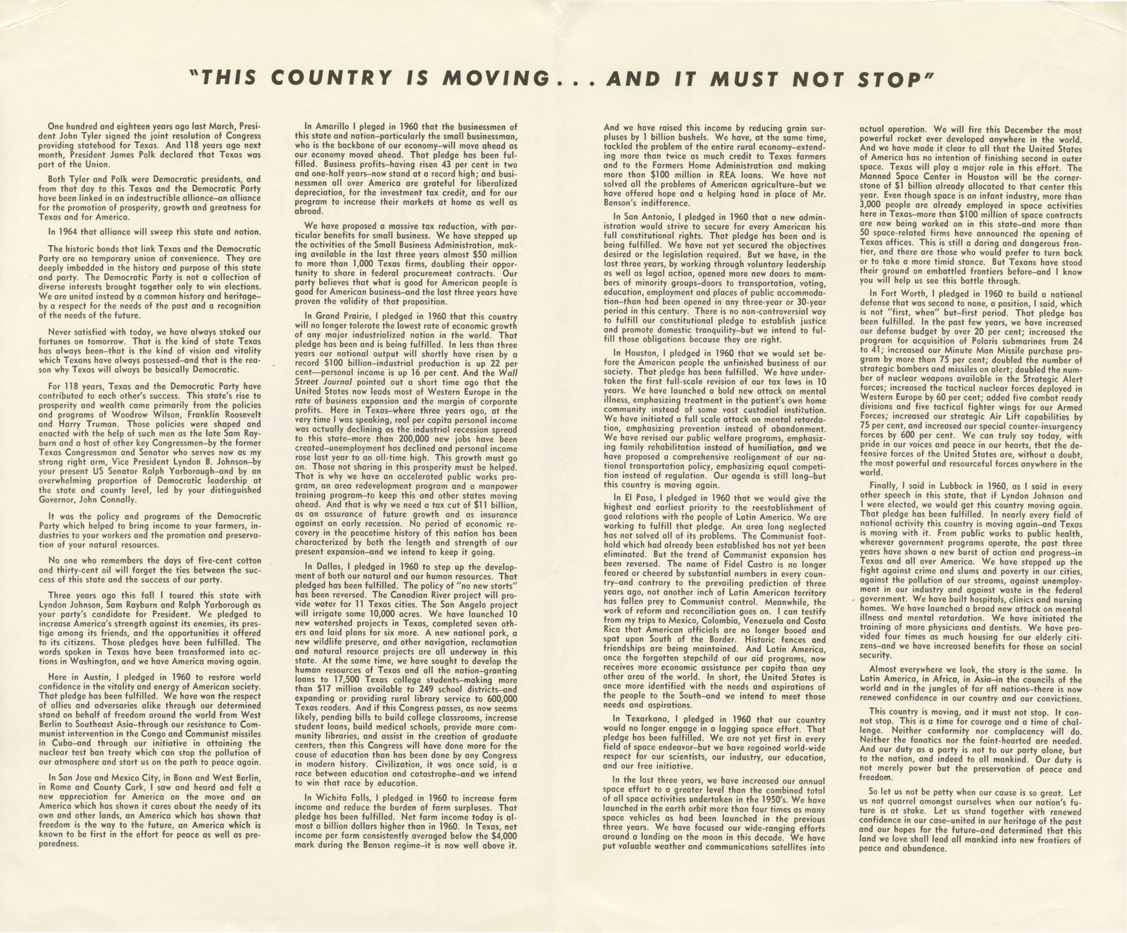 John F. Kennedy – “This Country Is Moving” Kennedy Speech He Never Delivered ̵ - 3