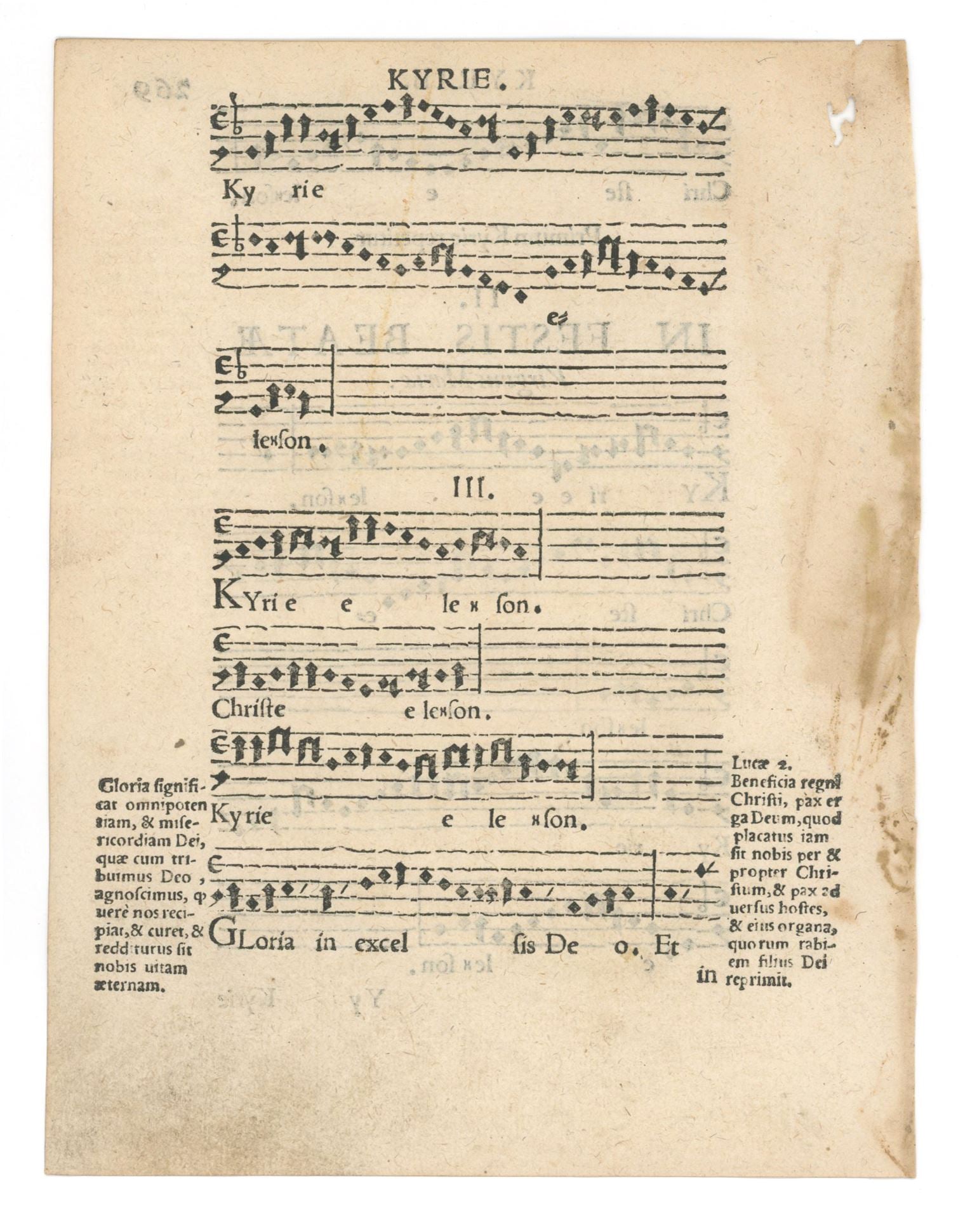 1561 Sacred Music Leaf – Psalmodia Cantica Sacra, Printed by Georg Rhau, Viteberg (Wittenberg) - 2