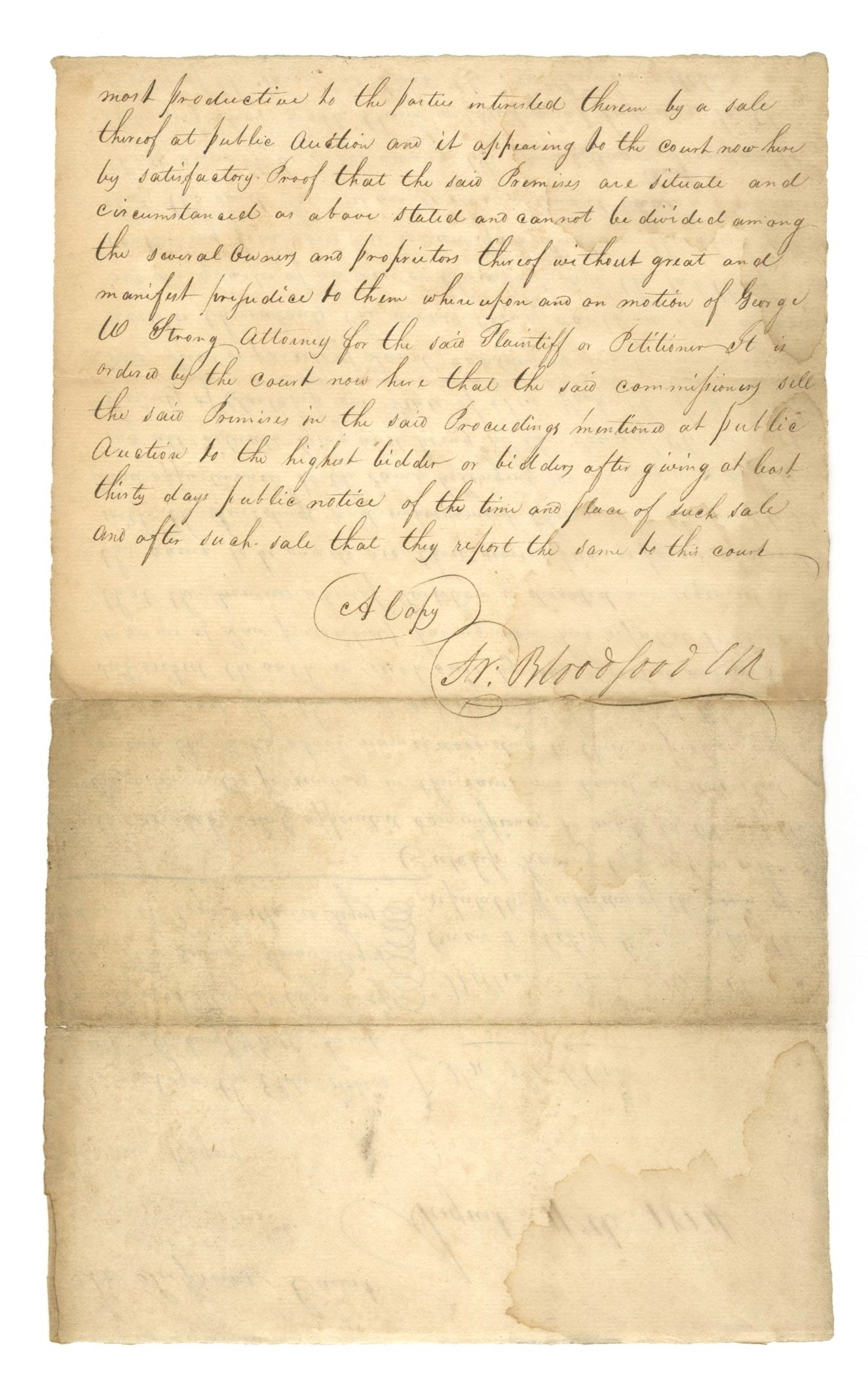 New York Supreme Court – 1814 Land Partition Decision – Manuscript Court Order - 2