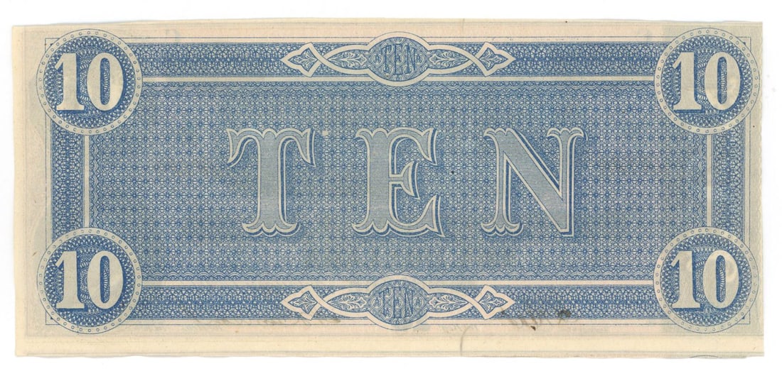 Confederate States of America $10 Note – Richmond, Feb. 17, 1864 – Civil War Currency - 2