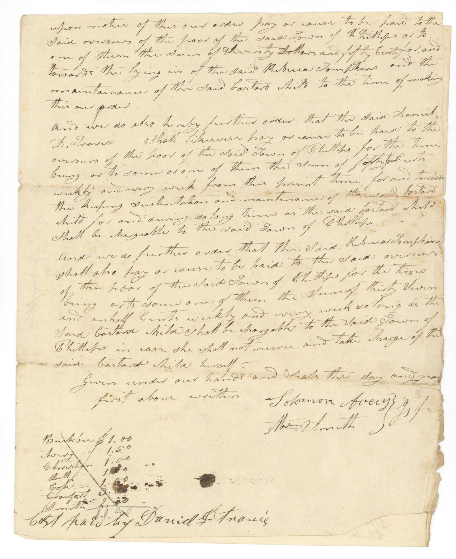 Bastard Child Examination Order – 19th Century Legal Document – Rebecca Tompkins & Danie - 2