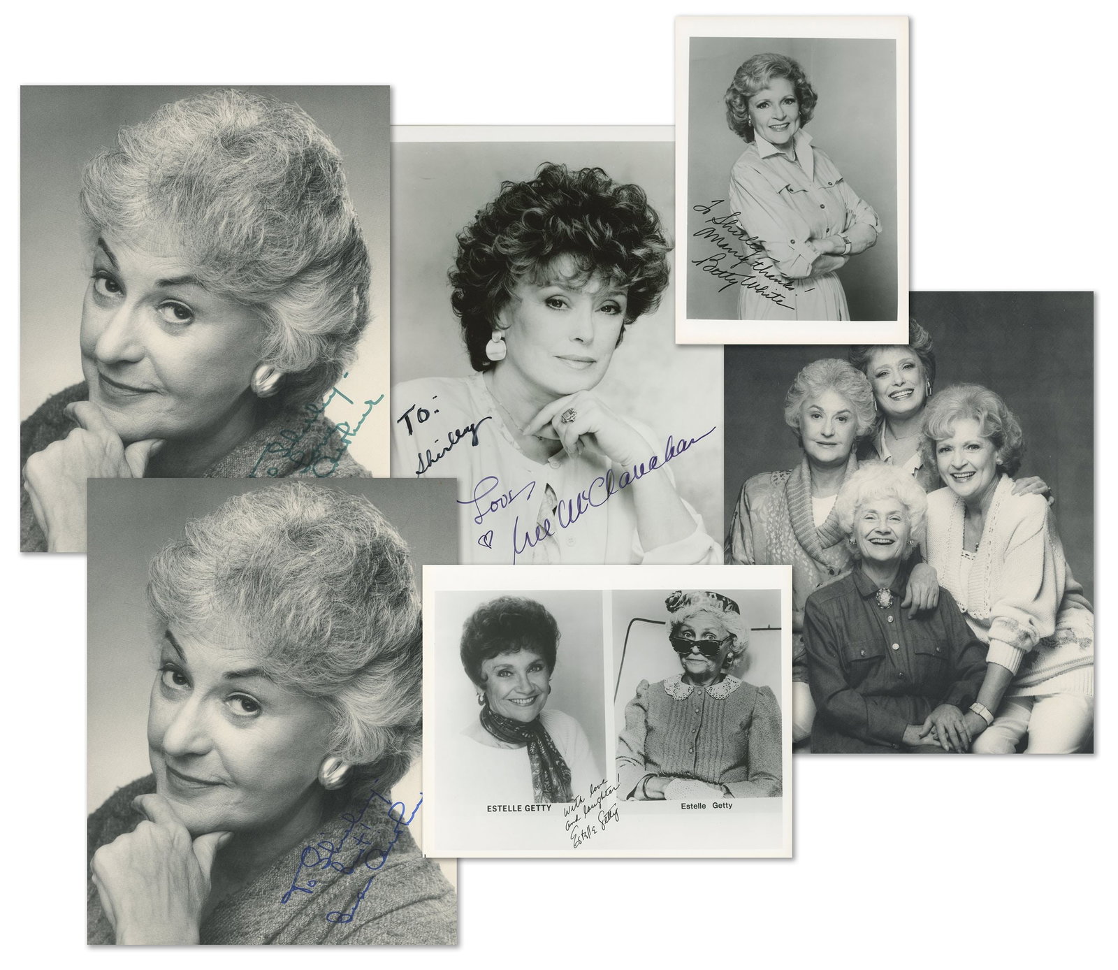 “The Golden Girls” – Bea Arthur, Betty White, Rue McClanahan & Estelle Getty ̵: Details: Collection of autographed photographs representing the full principal cast of the classic television series “The Golden Girls,” including signatures from Bea Arthur, Betty White,