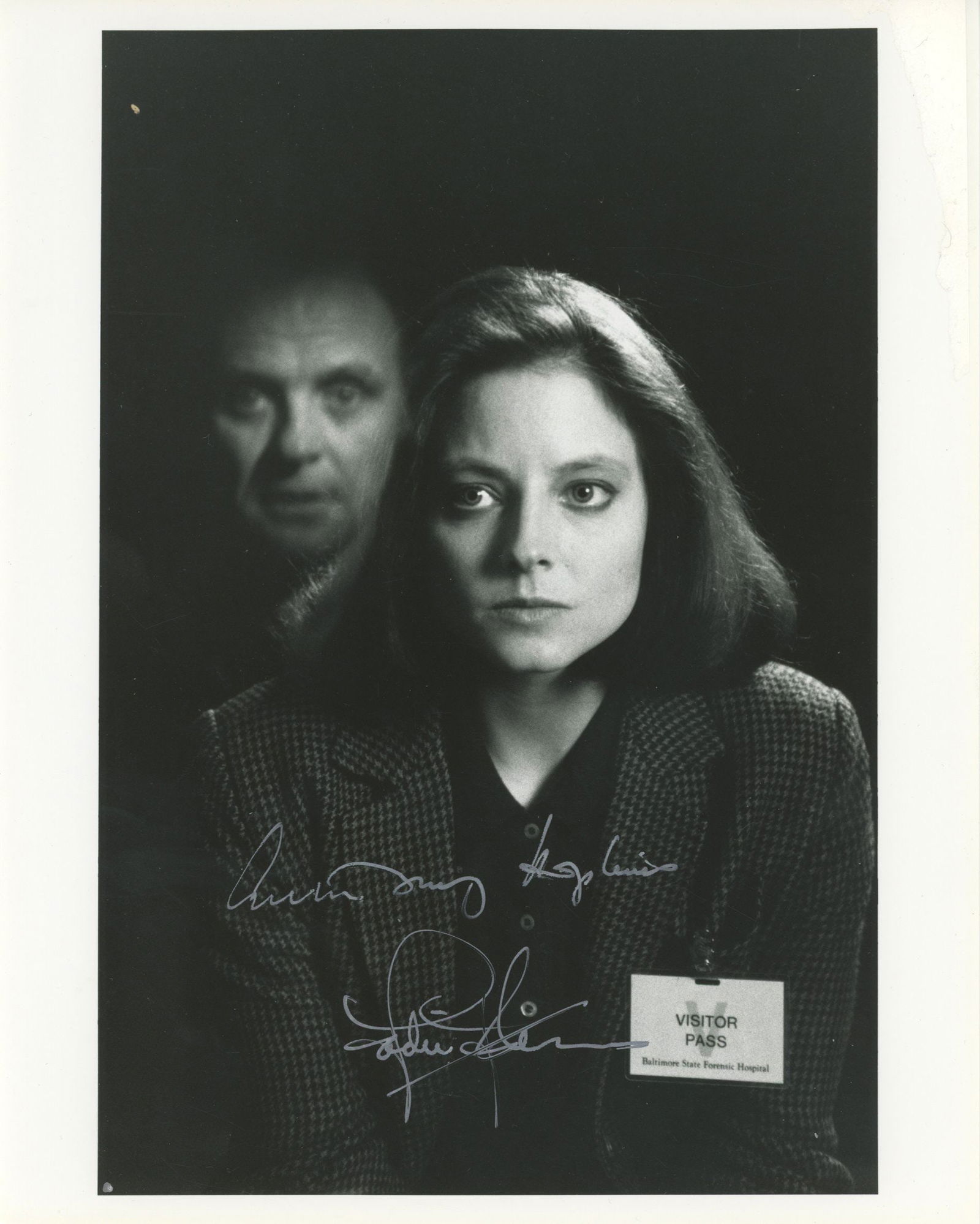 Anthony Hopkins & Jodie Foster – “Silence of the Lambs” – Dual Autographed 8: Details: Anthony Hopkins & Jodie Foster – “Silence of the Lambs” – Dual Autographed 8 x 10” Photograph Offered is a striking glossy 8 x 10” promotional photogra