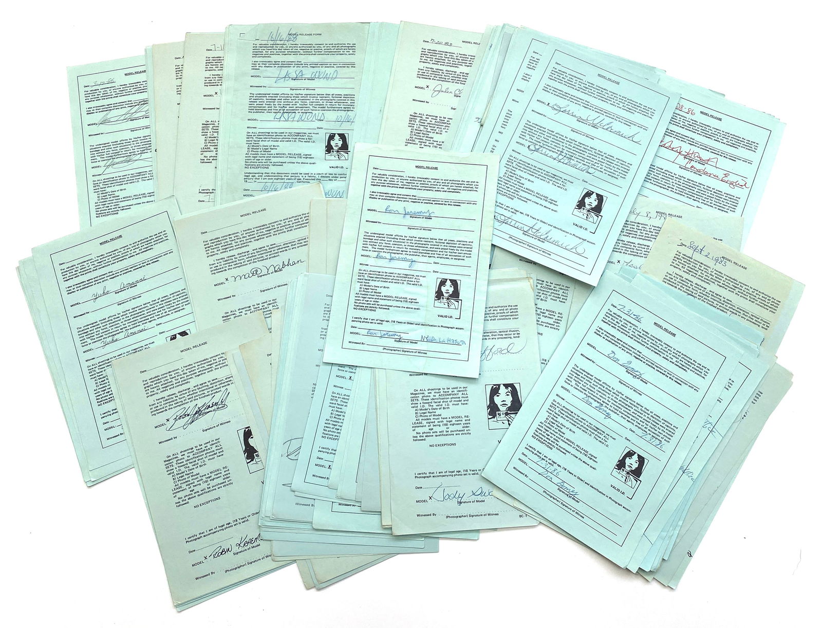 Ron Jeremy & Others – Adult Film Industry – Archive of Signed Model Release Forms –: Details: Archive of more than 150 signed model release forms associated with the adult film industry, dating primarily to the 1980s. The forms contain printed release language authorizing