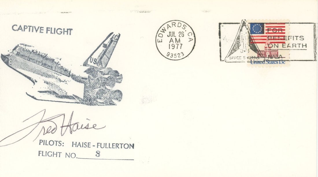 Fred Haise - NASA Astronaut - Autographed Commemorative Postal Cover: Details: Fred Haise autograph commemorative postal cover canceled on July 26, 1977. Fine condition. Fred Wallace Haise Jr. (born November 14, 1933) is an American former NASA astronaut, engineer, figh