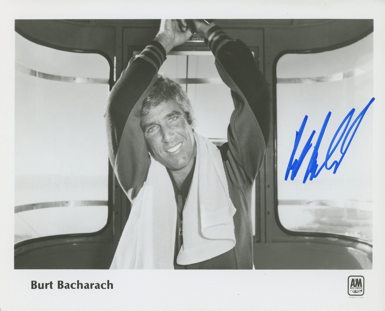Burt Bacharach – Award-Winning Composer & Songwriter – Autographed 8 x 10" Photograph: Details: Burt Bacharach glossy 8 x 10" A&M Records promotional photograph autographed by Burt Bacharach in blue felt-tip marker.Fine condition.Burt Bacharach (1928–2023) was an American