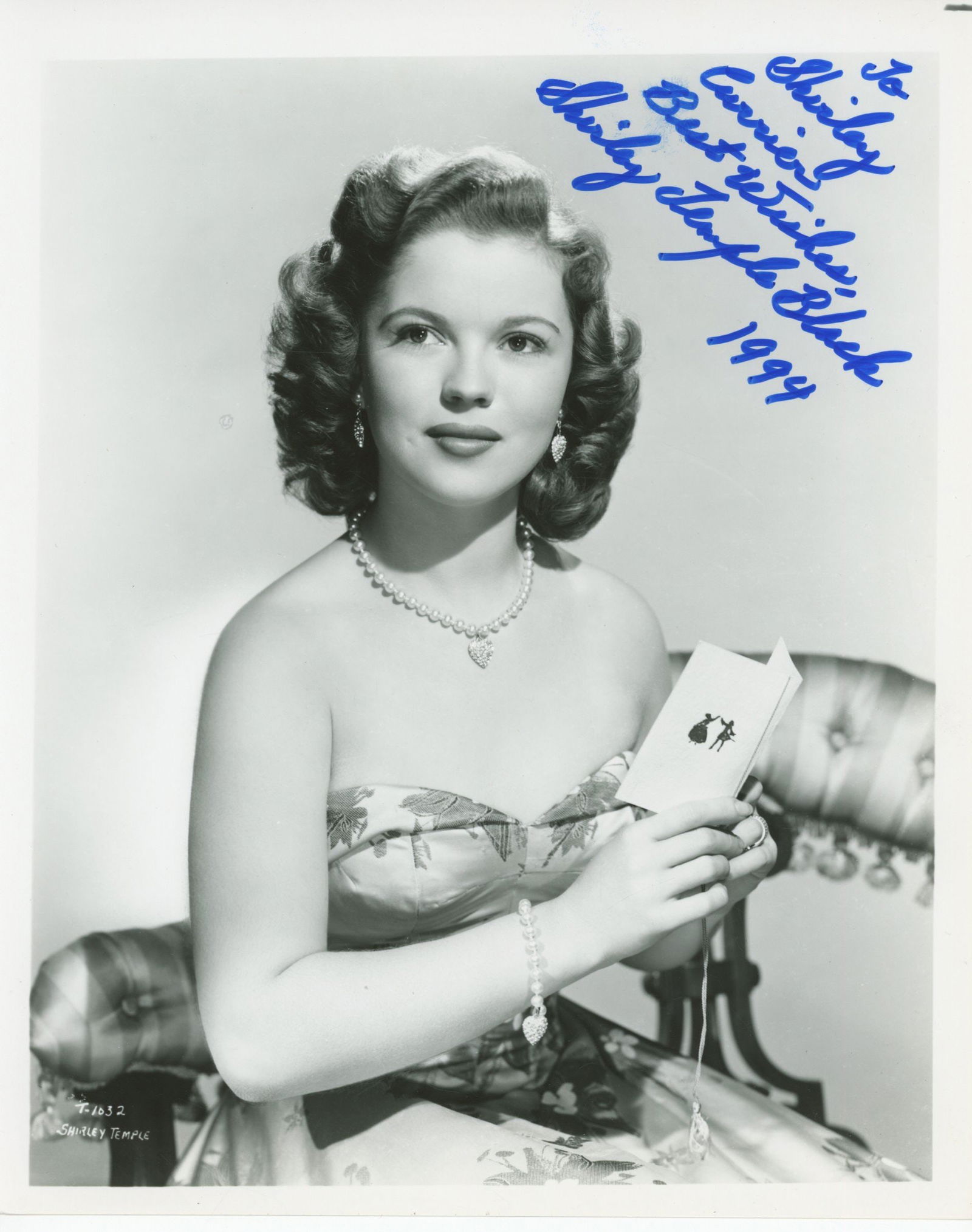 Shirley Temple Black – Child Film Star & Diplomat – Autographed & Inscribed 8 x 10 Photo: Details: Shirley Temple Black autographed 8 x 10” black and white photograph depicting the legendary child star in a classic studio portrait from her early film career. The photograph is