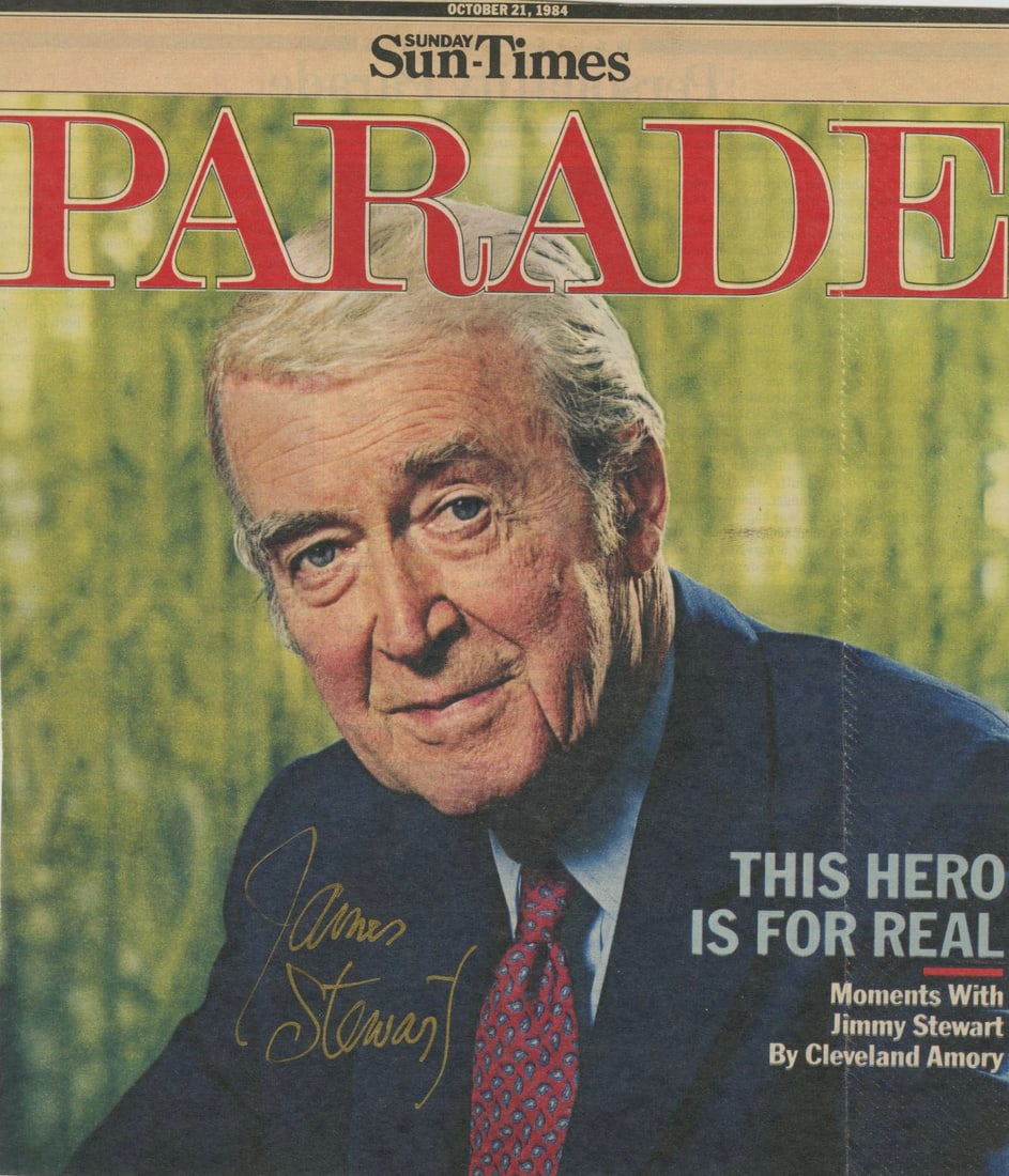 James Stewart – Academy Award-Winning Actor – Autographed Parade Magazine Cover (1 of 1)