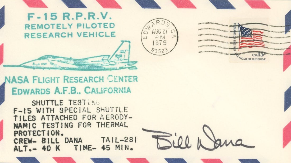 Bill Dana – American Test Pilot – Autographed F-15 Remotely Piloted Research Vehicle (RP (1 of 1)