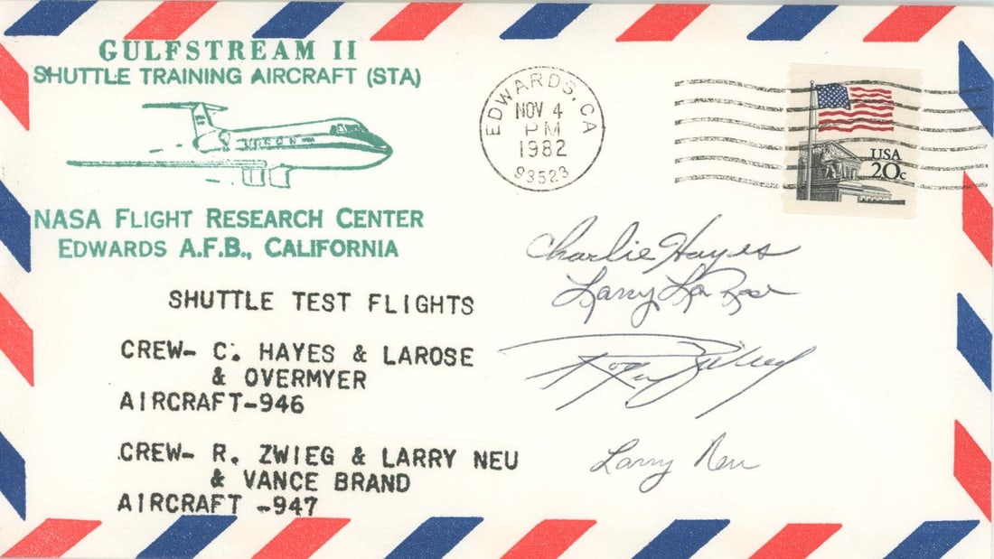 Charlie Hayes, Larry LaRose, Roger Zwieg & Larry Neu – Autographed Cover – Shuttle Test  (1 of 1)