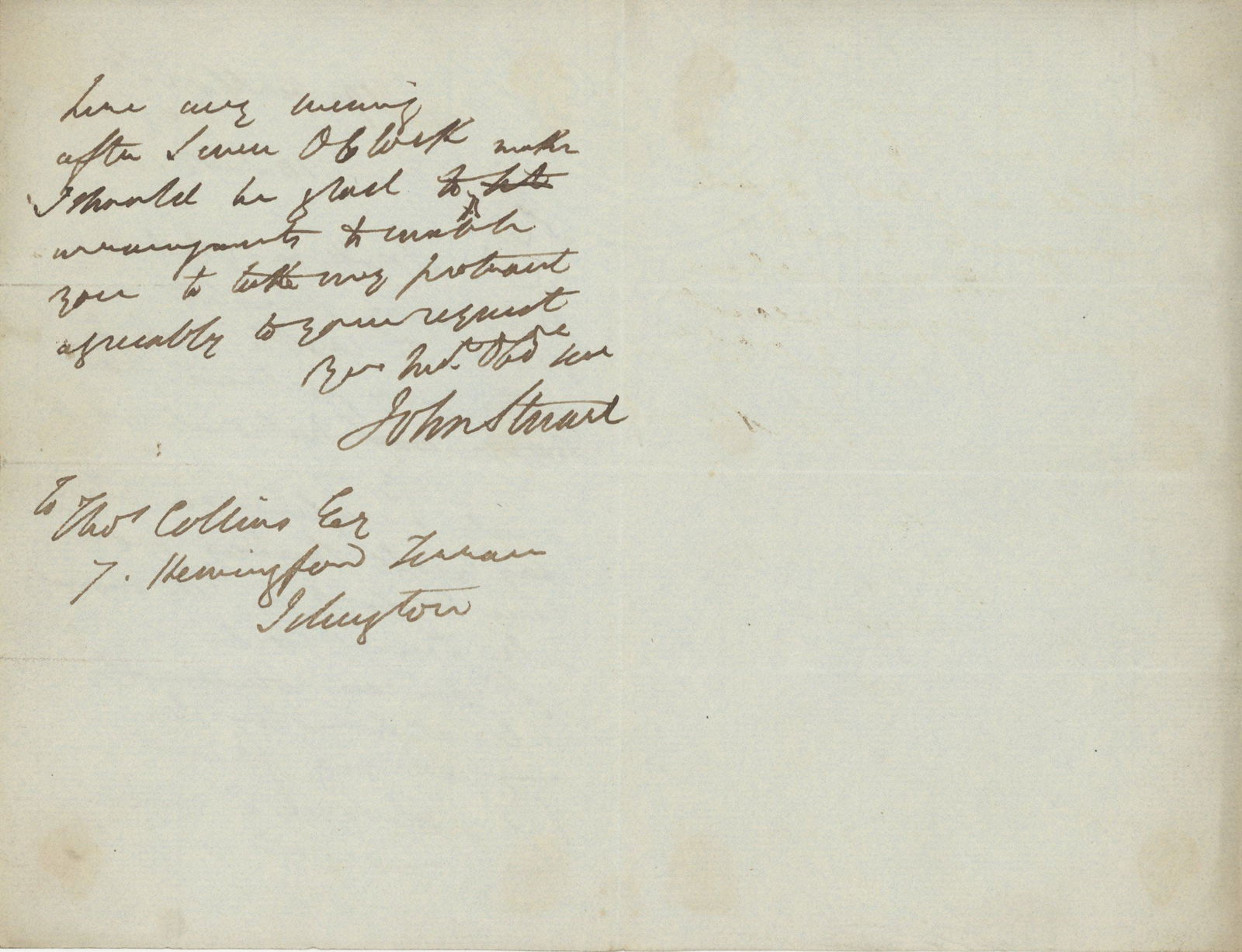 Sir John Stuart – British Statesman & Civil Servant – Autographed Letter & Signed Mailin - 2