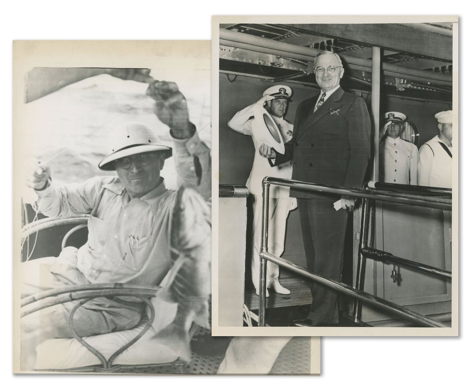Harry S. Truman – U.S. President – Pair of Press Photos – 1946 Yacht & Bermuda Fis (1 of 5)