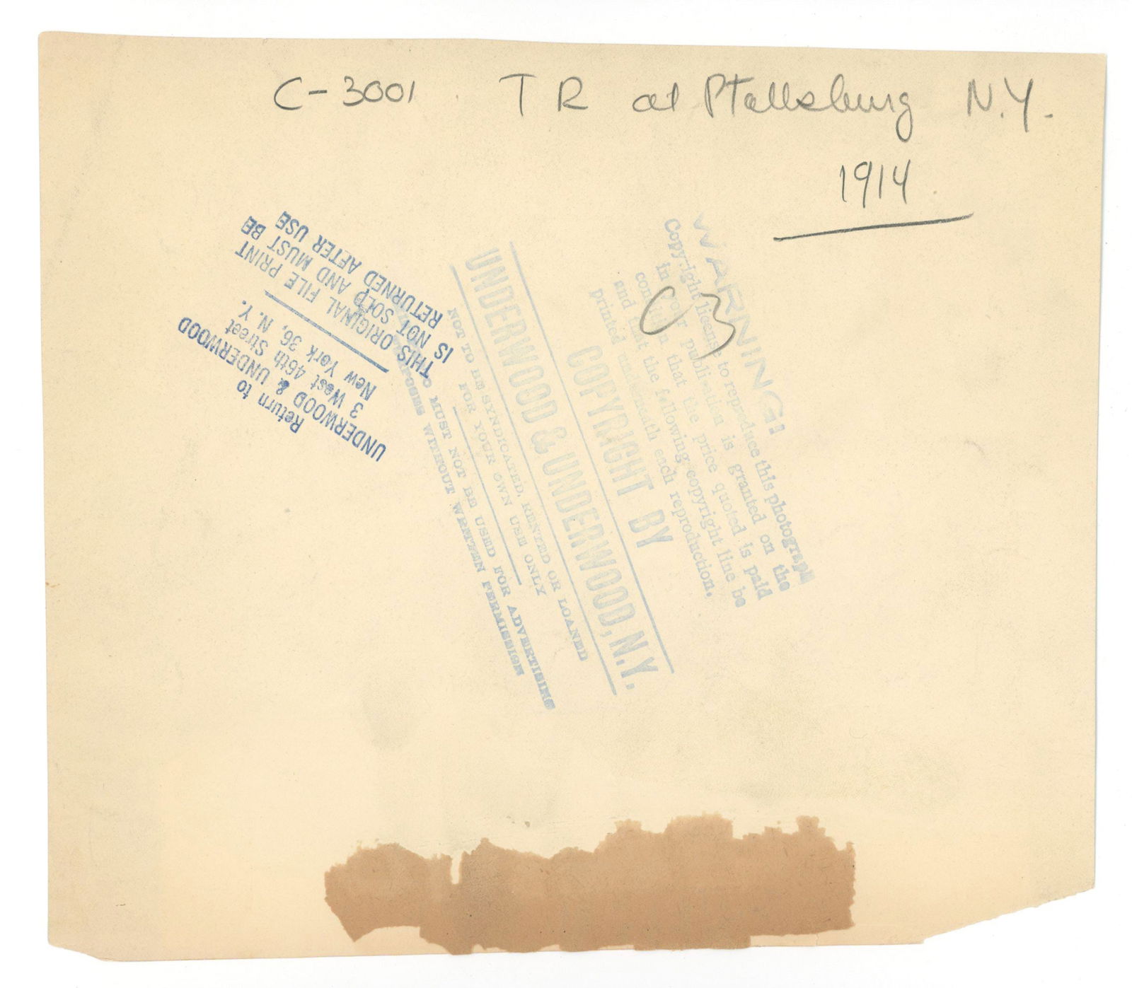 Theodore Roosevelt Original 8.75 x 7.75" Vintage Underwood & Underwood Photo in Plattsburgh, NY - 2