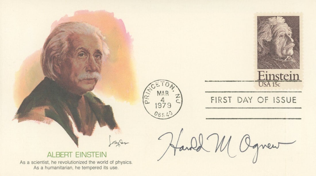 Harold M. Agnew – Manhattan Project Physicist – Autographed Albert Einstein First Day Co (1 of 1)