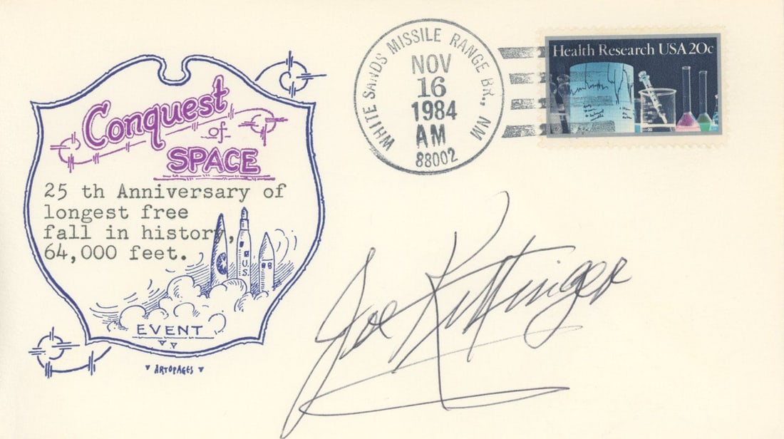 Joe Kittinger – High-Altitude Pioneer – Autographed Conquest of Space Cover (1984) (1 of 1)