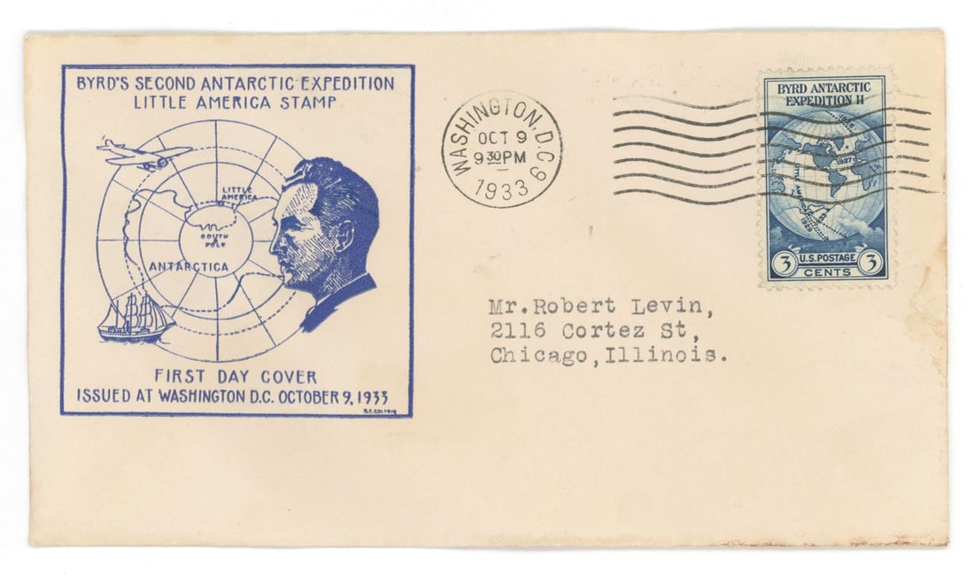 Richard E. Byrd – Antarctic Explorer – Autographed Stamp Block & FDC – Polar Exped - 3