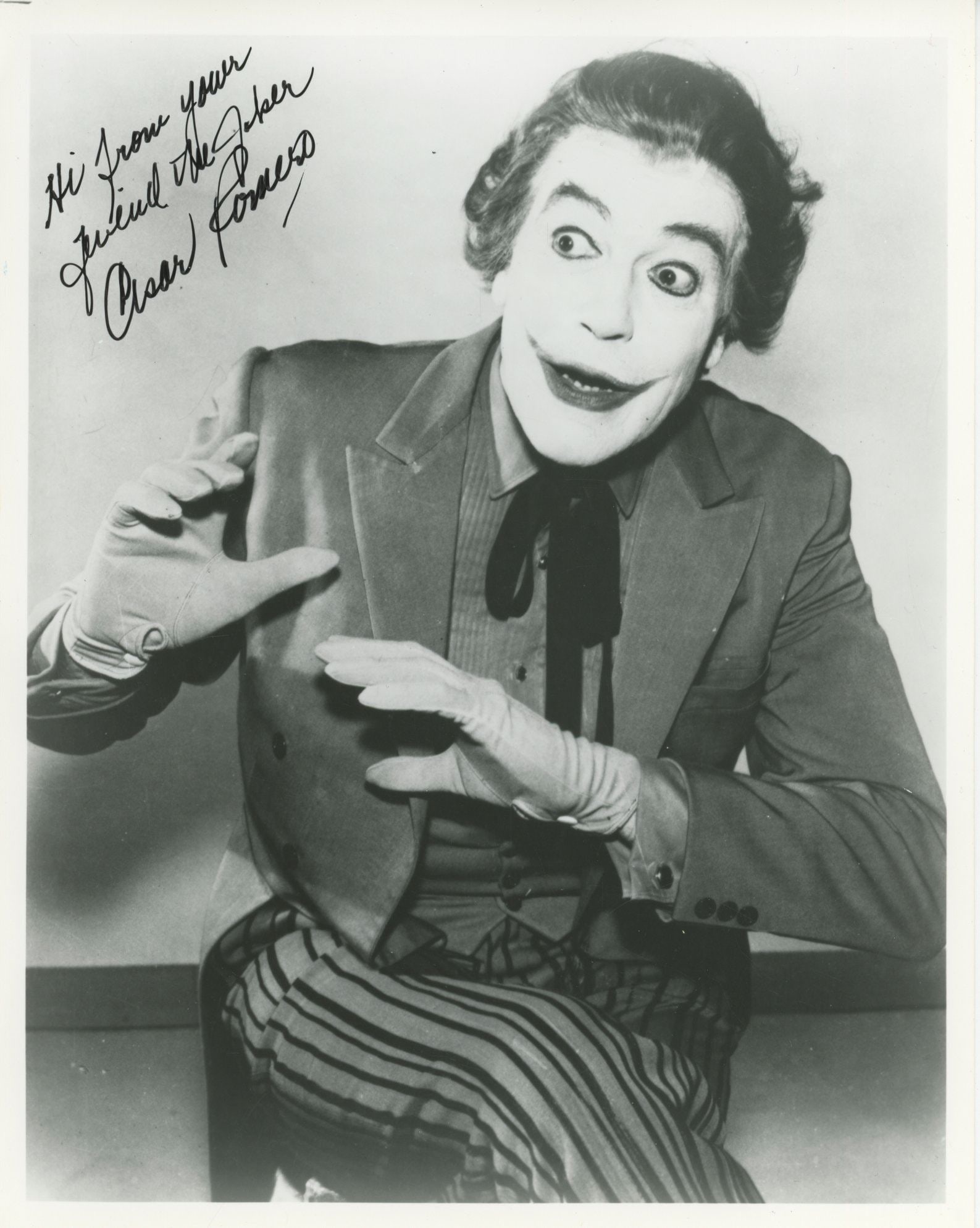 Cesar Romero – Joker Role in Television’s Batman – Autographed 8 x 10 Photo (1 of 2)