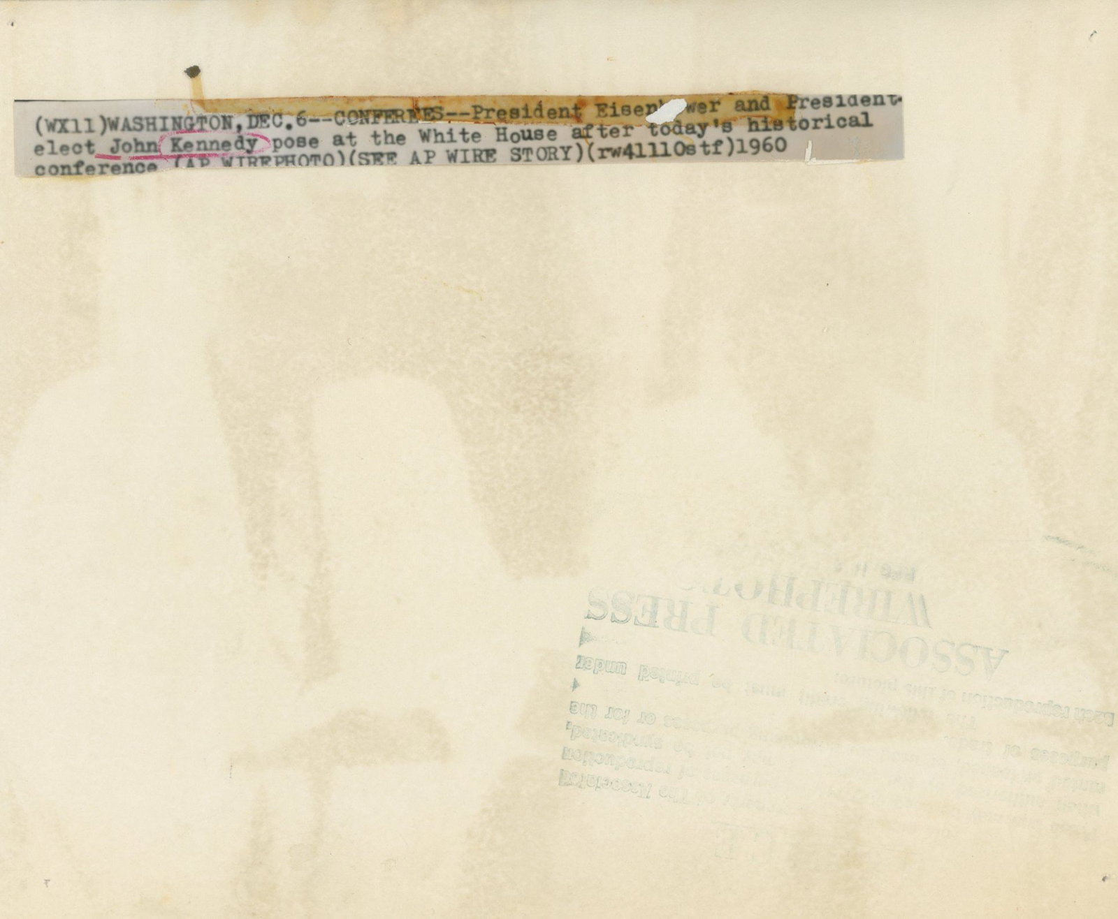 John F. Kennedy & Dwight D. Eisenhower – White House Meeting – Original Press Photo R - 2