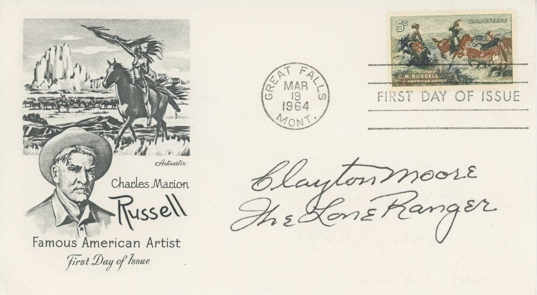 Clayton Moore – “The Lone Ranger” Television Star – Autographed First Day Co - 2