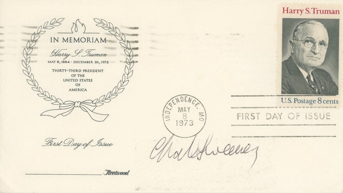 Charles Sweeney – Bockscar Nagasaki Pilot – Autographed Truman FDC & B-29 Photo - 2