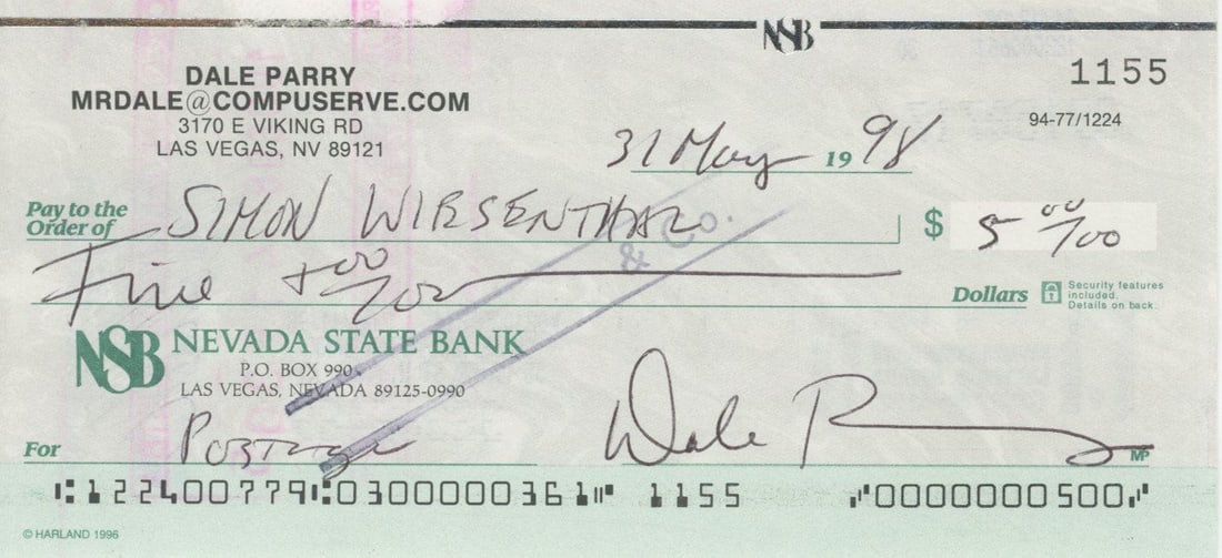 Simon Wiesenthal – Holocaust Survivor & Nazi Hunter – Autographed FDC & Signed Check - 3