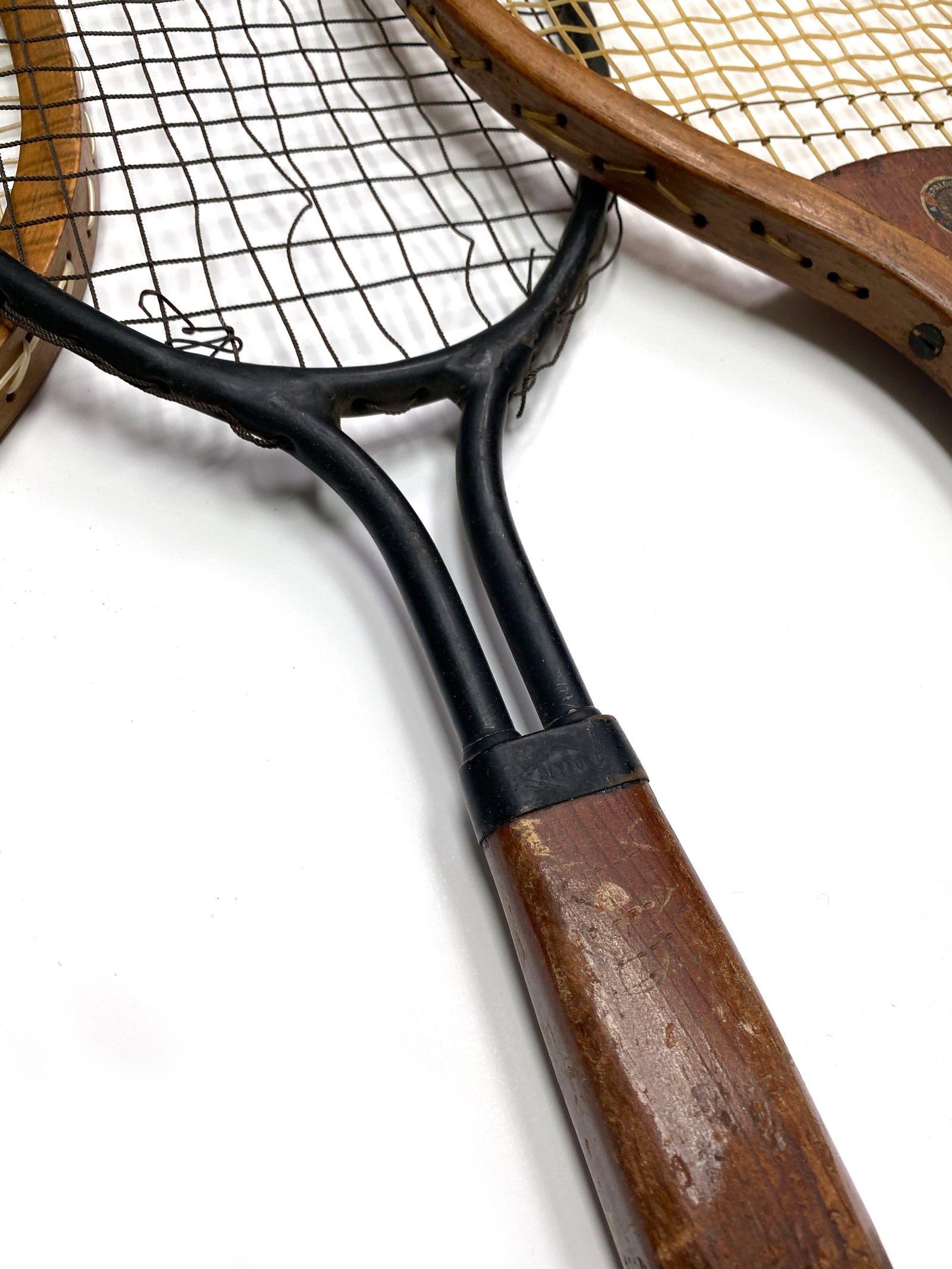 Tennis Racket Collection Featuring 3 Vintage Late 19th Century Through Mid 20th Century Rackets - 3