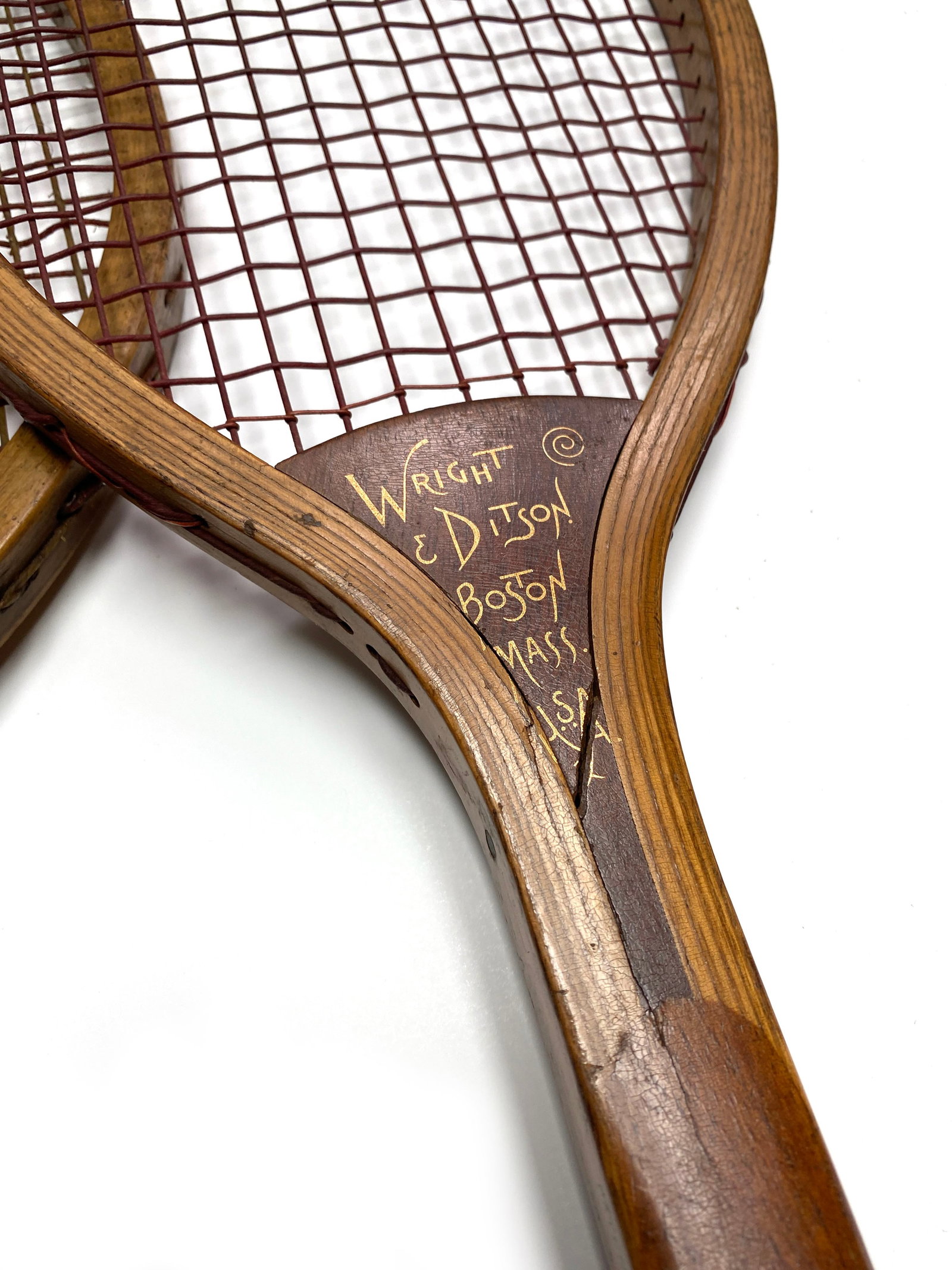 Tennis Racket Collection Featuring 3 Vintage Late 19th Century Through Mid 20th Century Rackets - 4