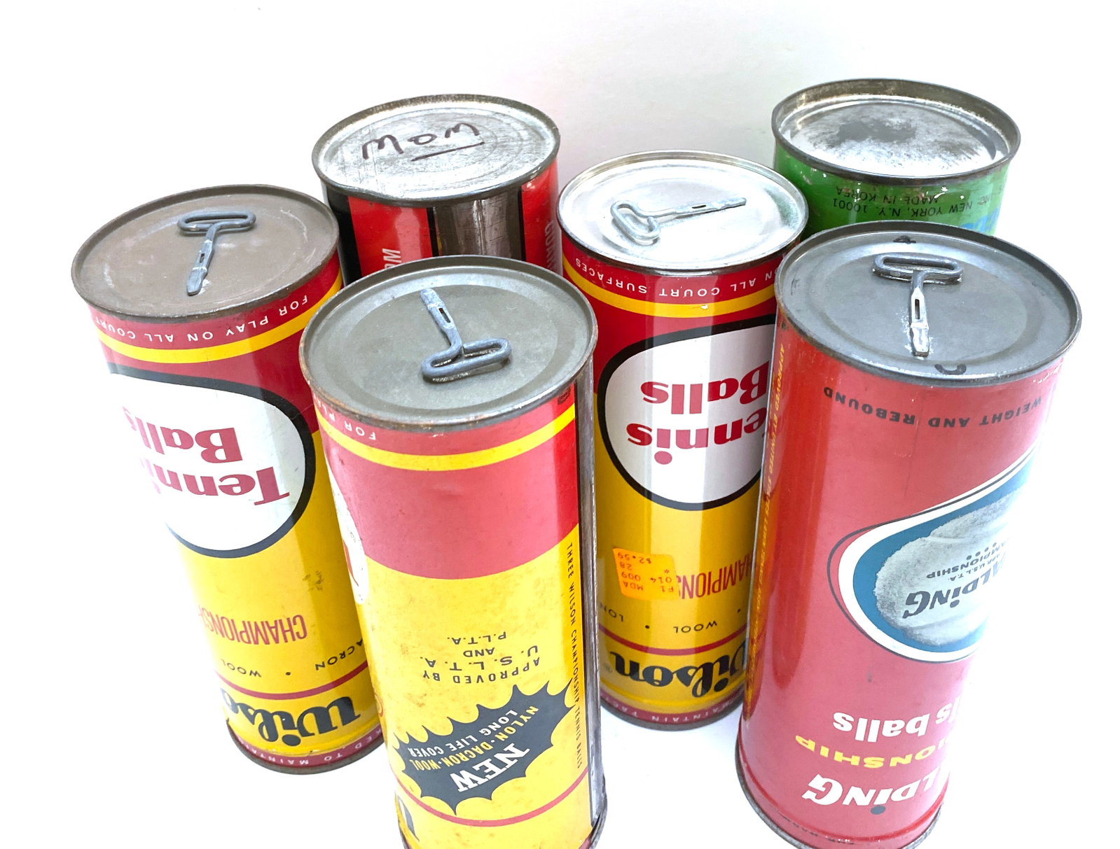 Vintage Tennis Ball Can Collection - Six Mid-Century Advertising Cans - 3