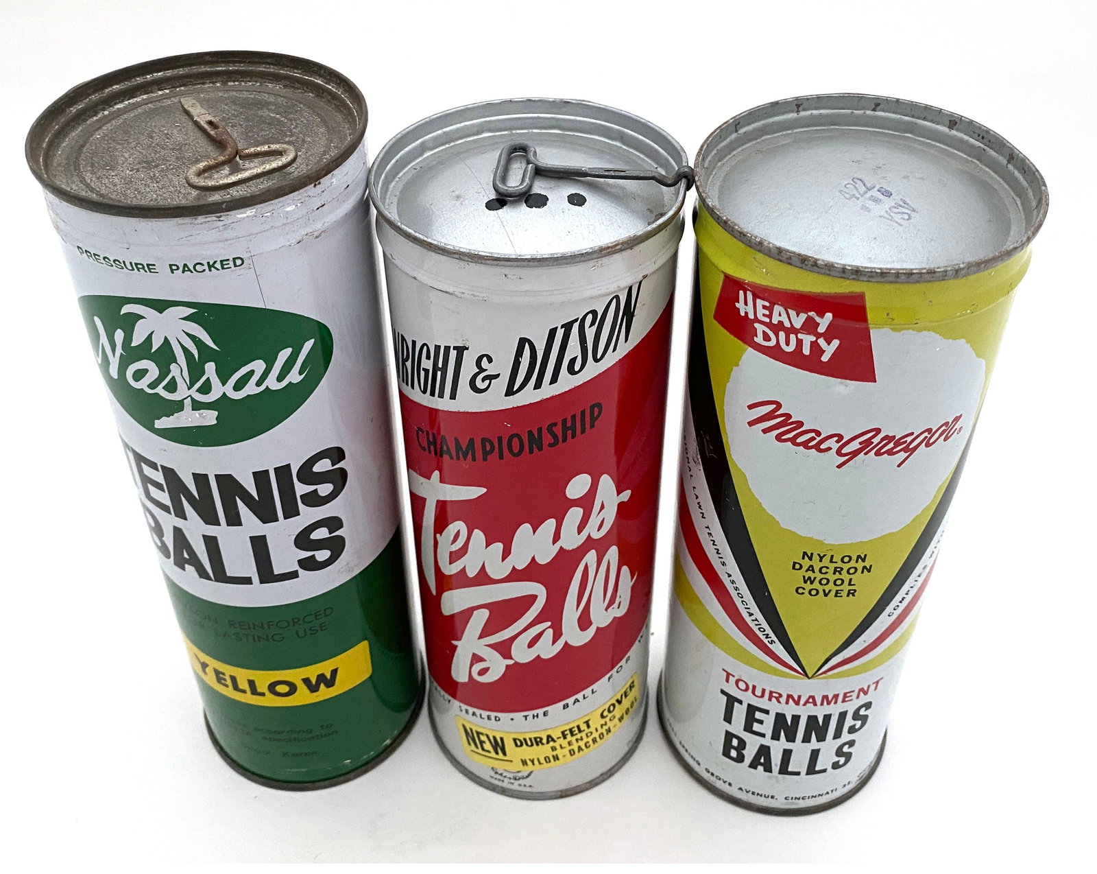 Vintage Tennis Ball Can Collection - Three Assorted Tennis Ball Cans - 2
